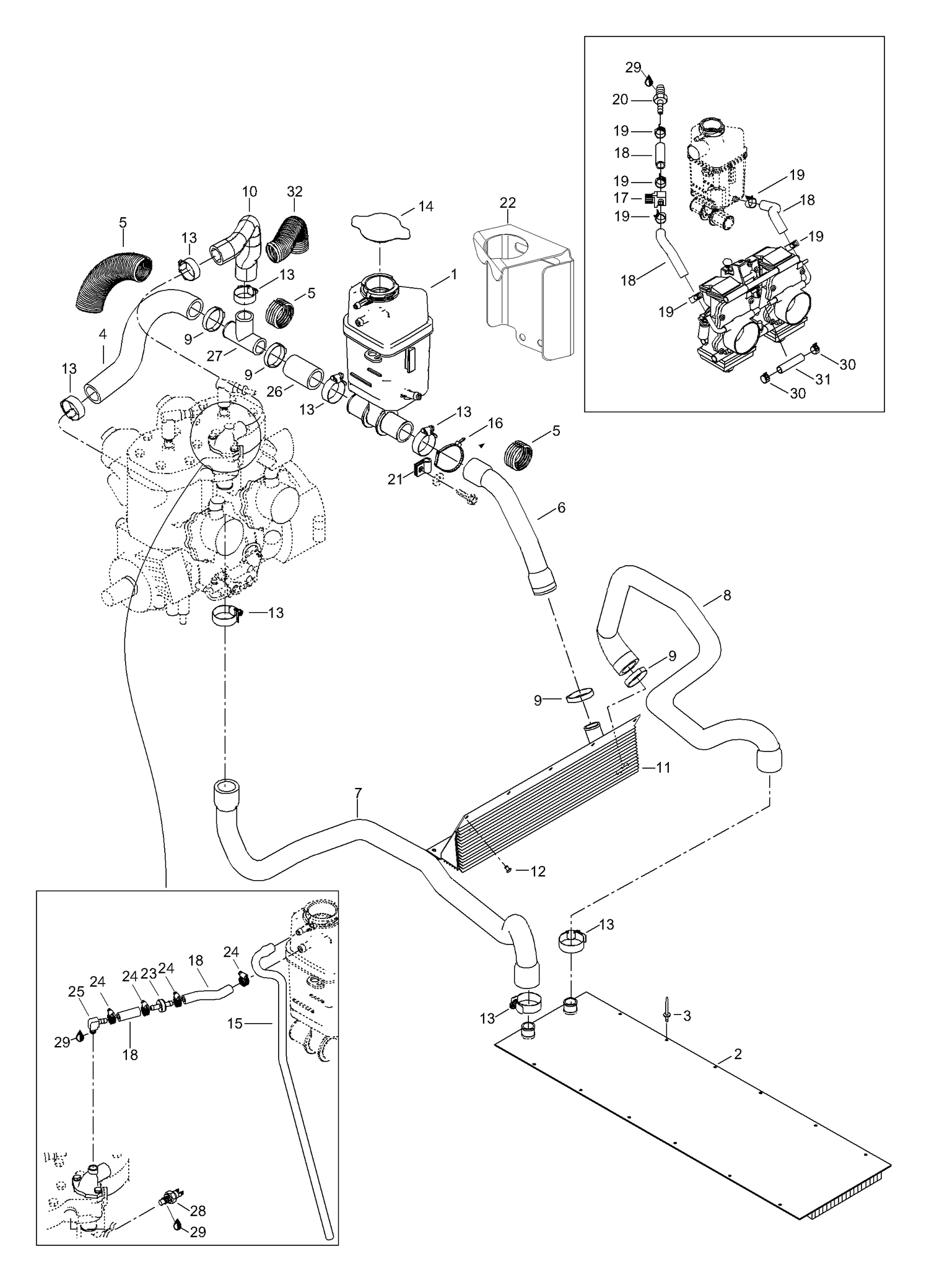 01- Radiator, Hoses