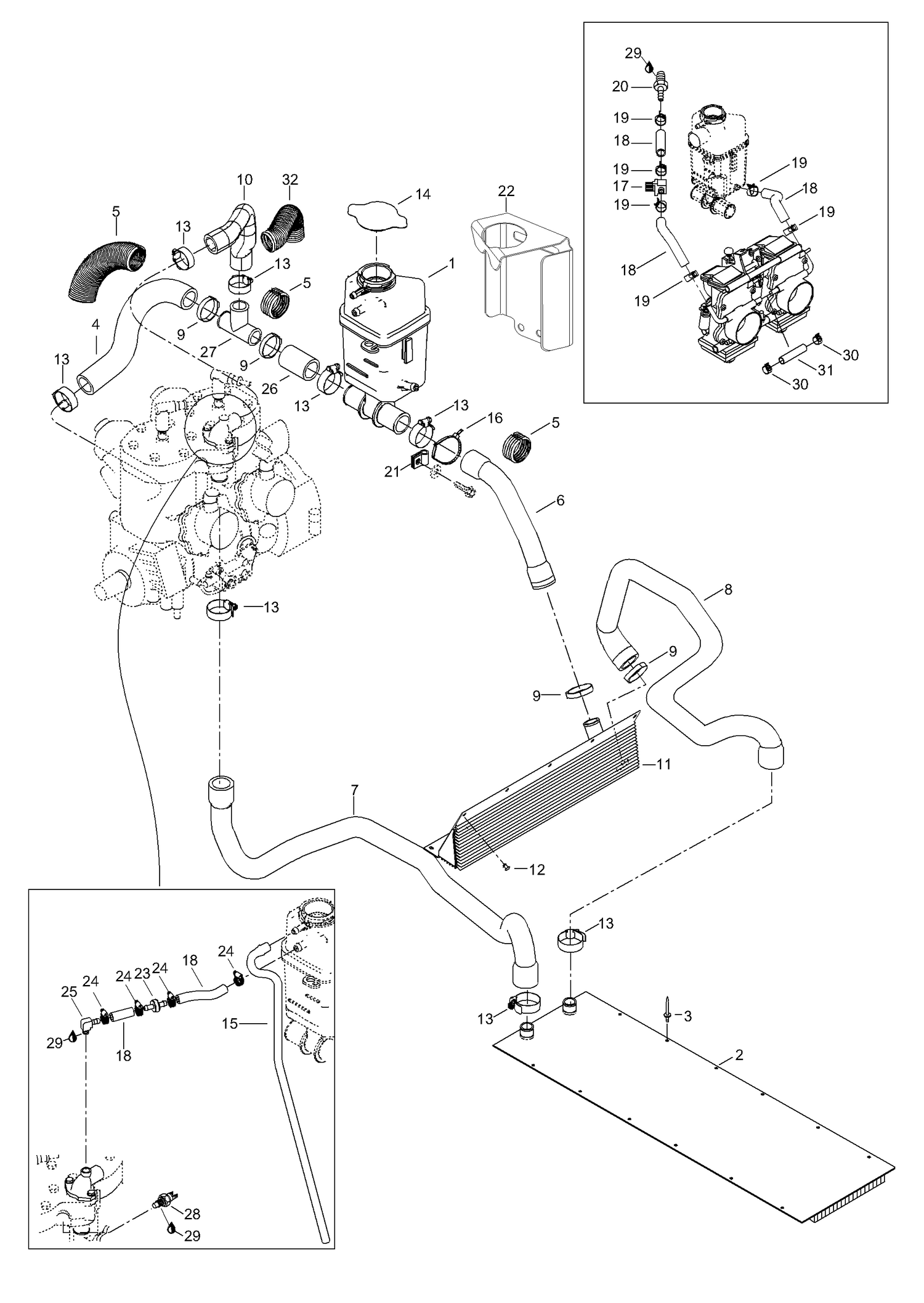 01- Radiator, Hoses