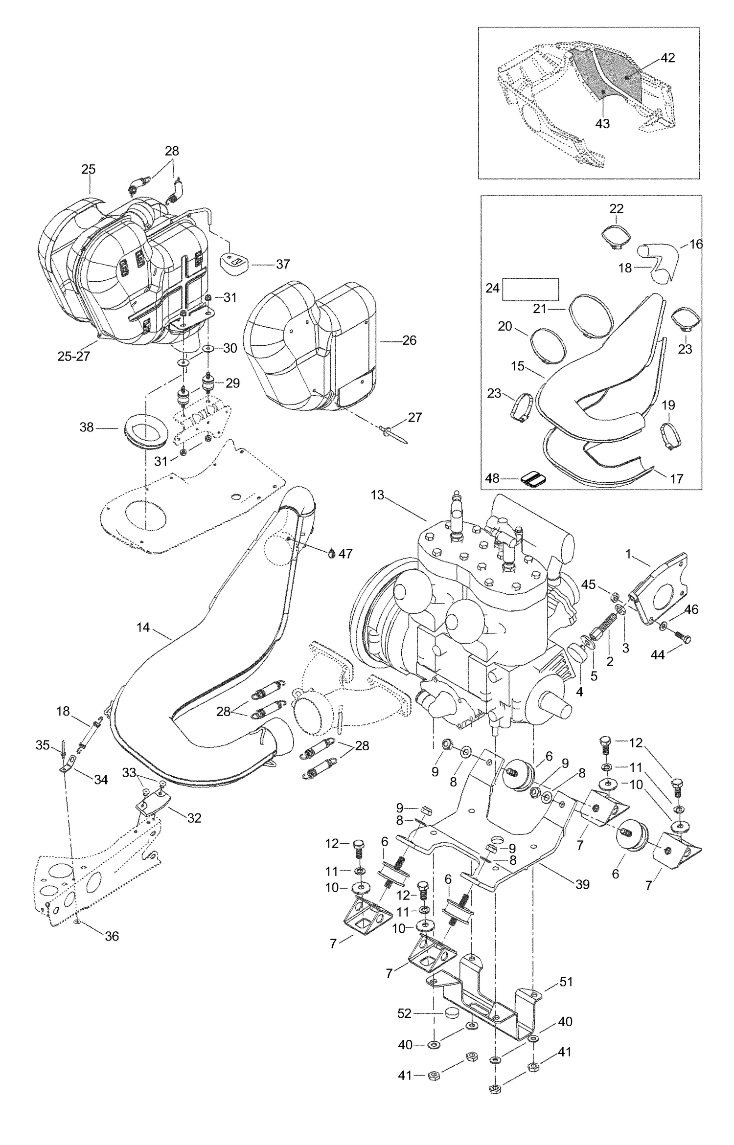 01- Engine Mount Plate/Muffler