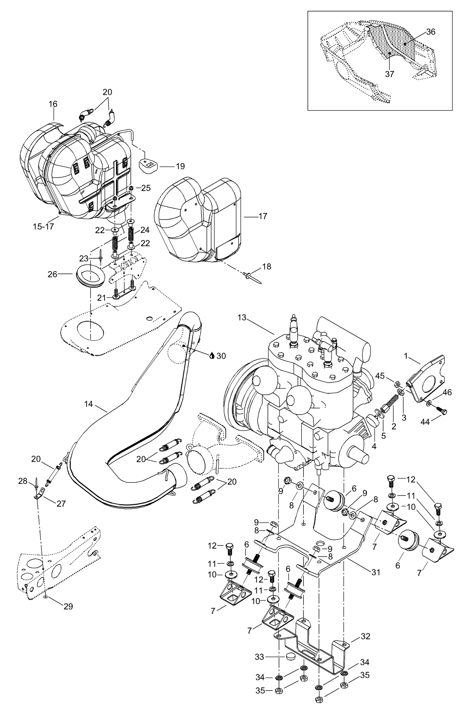 01- Engine Mount Plate/Muffler