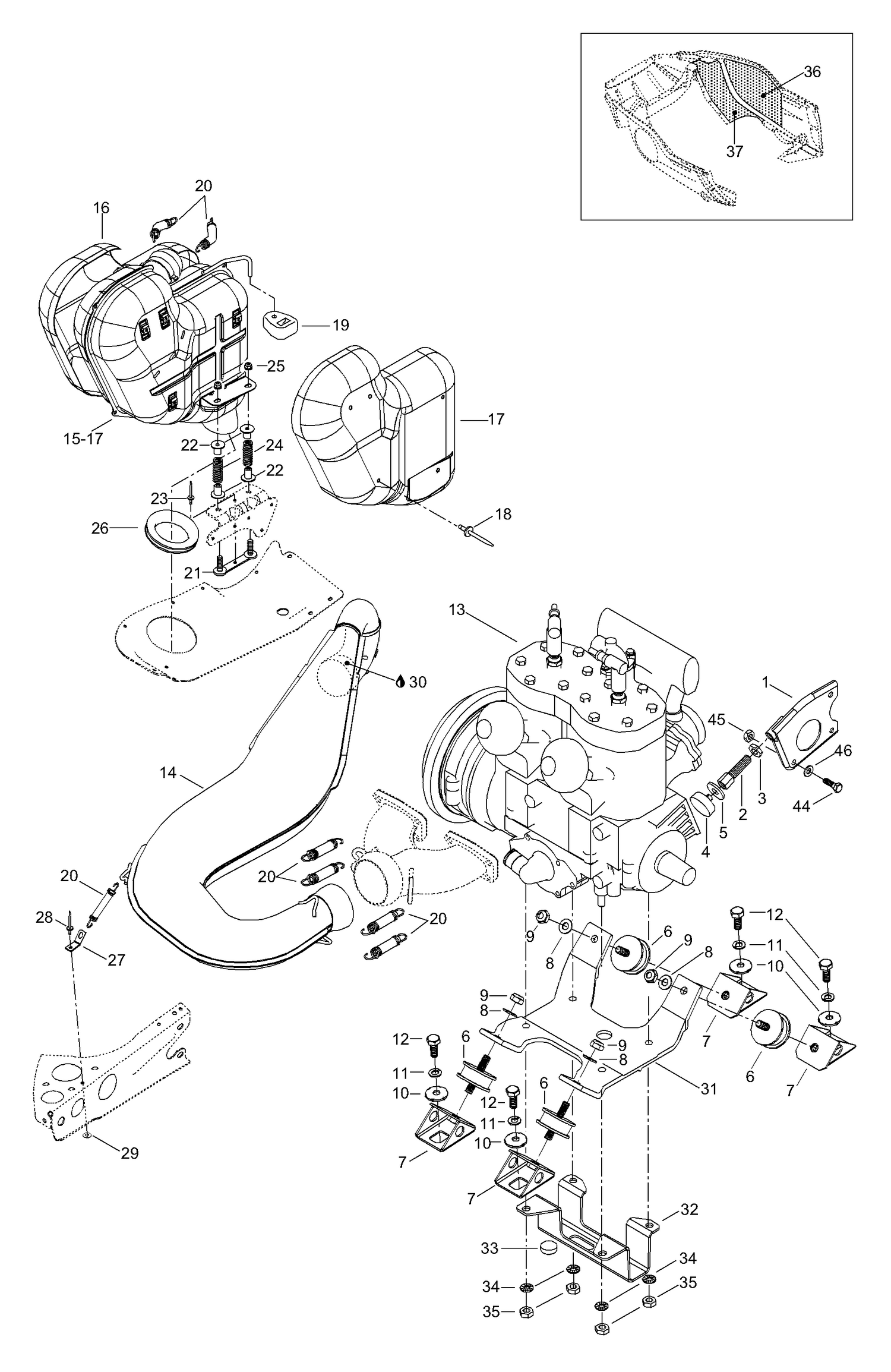01- Engine Mount Plate/Muffler