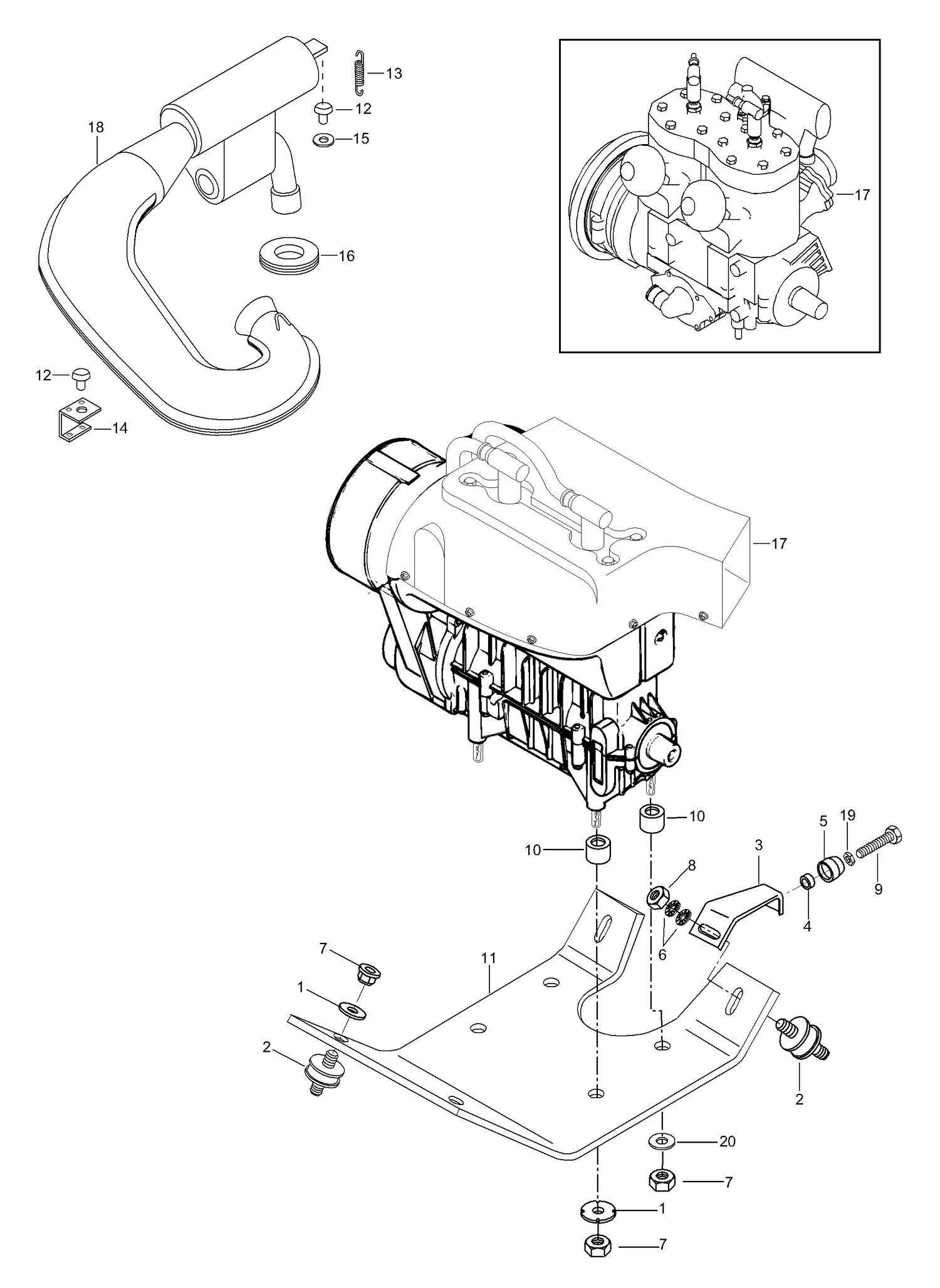 01- Engine Mount Plate/Muffler