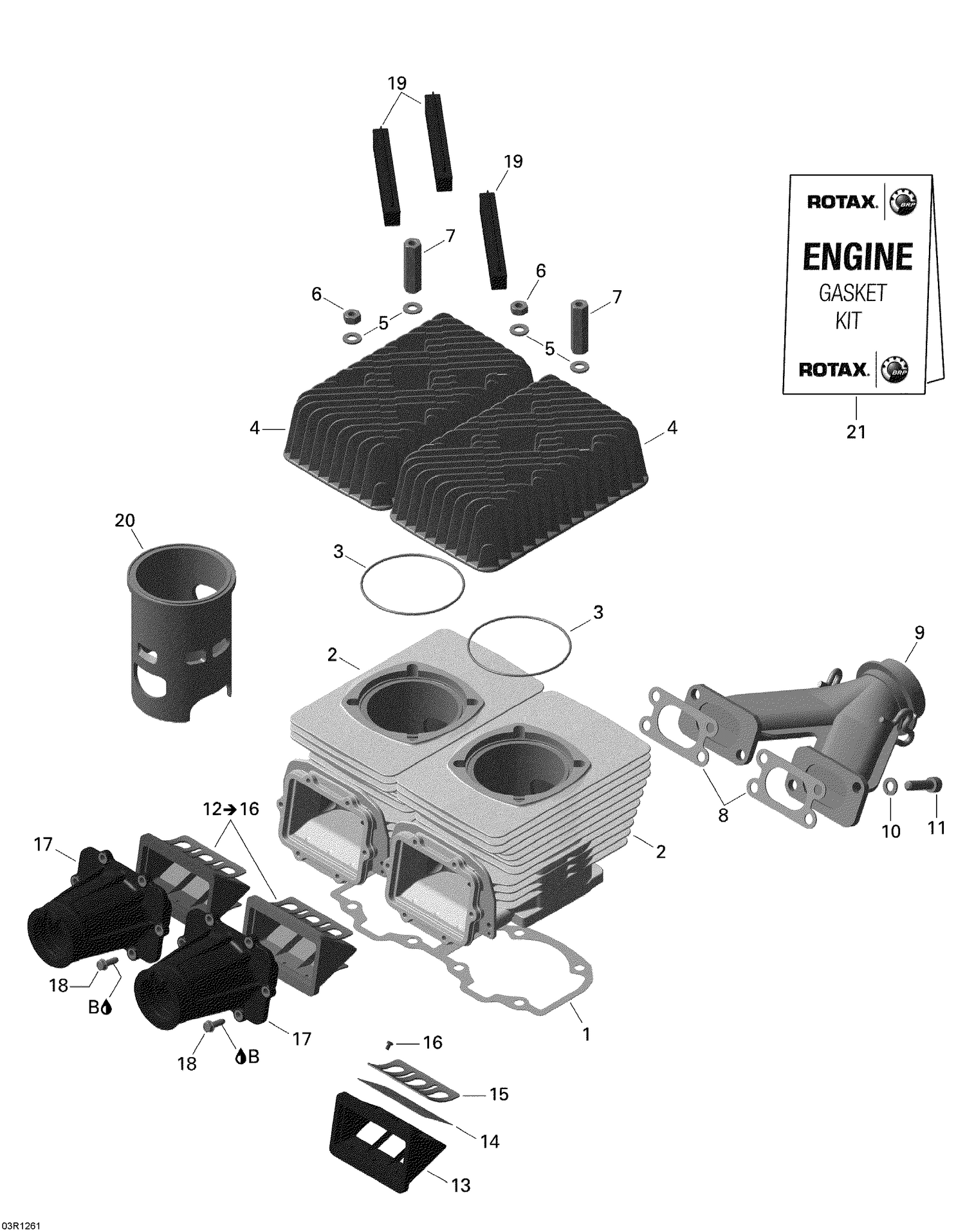 01- Cylinder, Exh. Manifold And Reed Valve