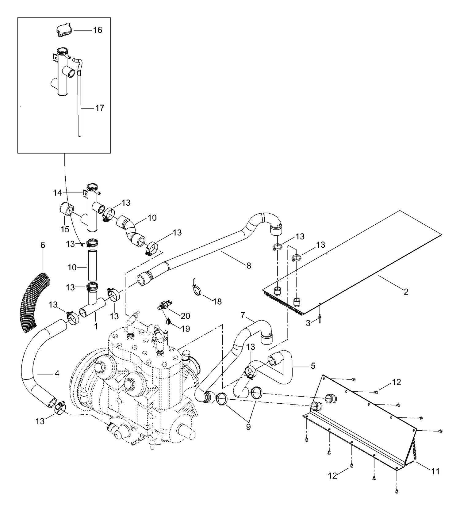 01- Radiator, Hoses