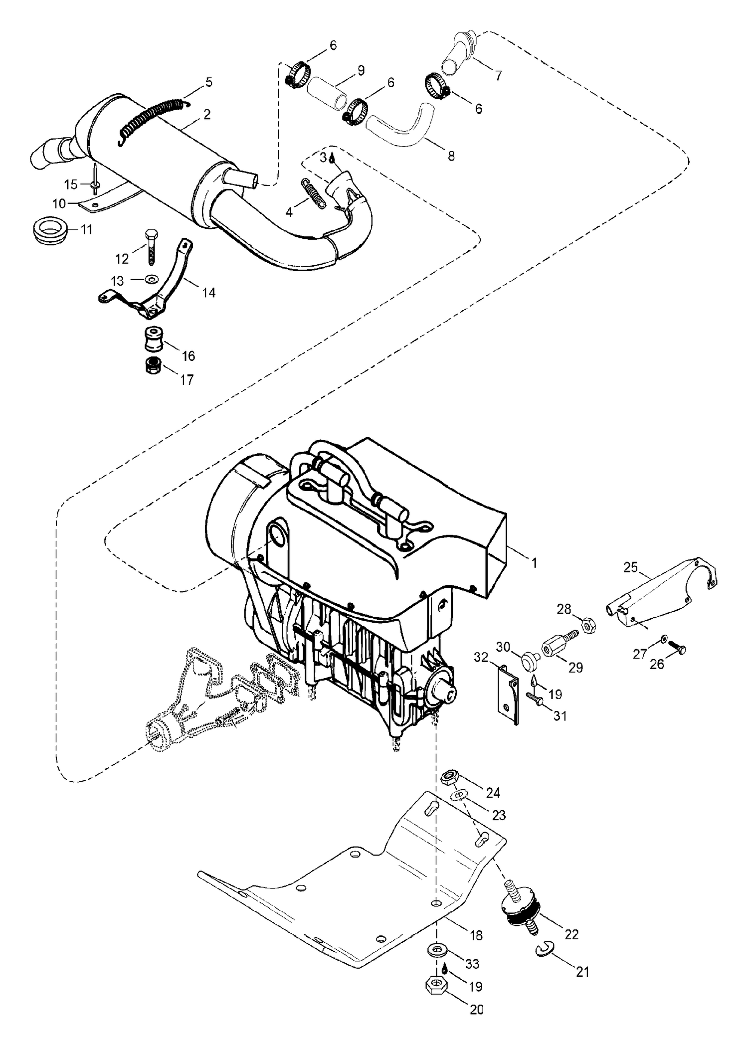 01- Engine Mount Plate/Muffler