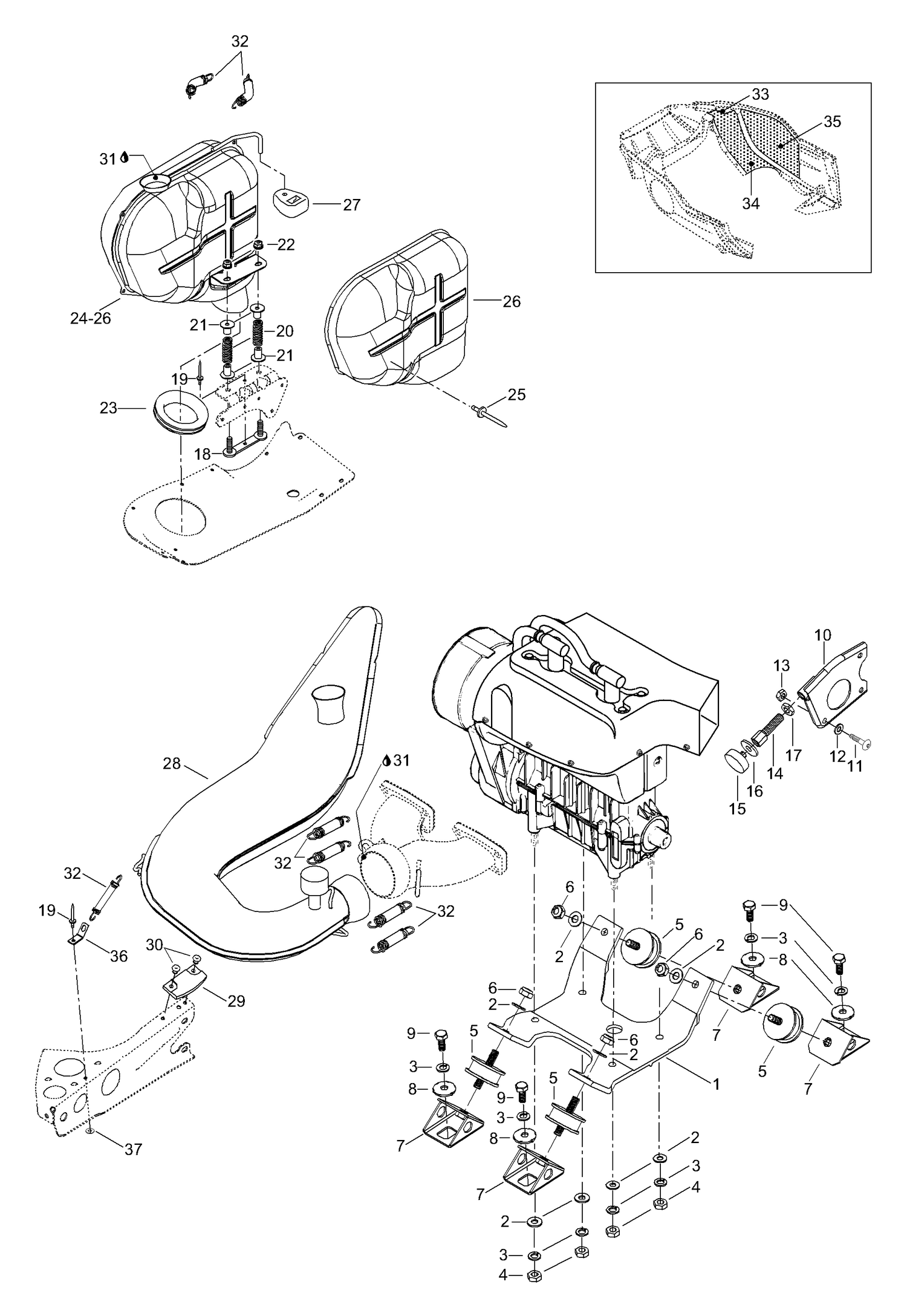 01- Engine Mount Plate/Muffler