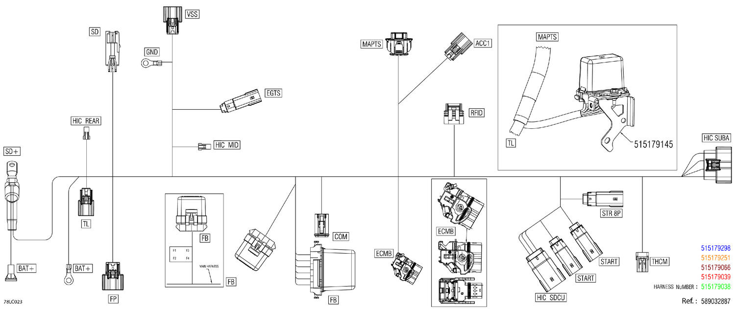 08- Electric - Main Harness - 515179298 - Model With 3 Amperes Battery