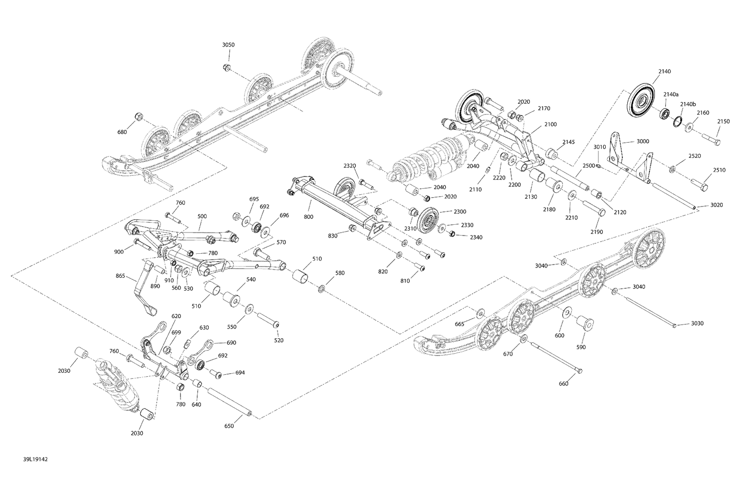 08- Rear Suspension XTerrain - 850 E-TEC  -  Upper Part