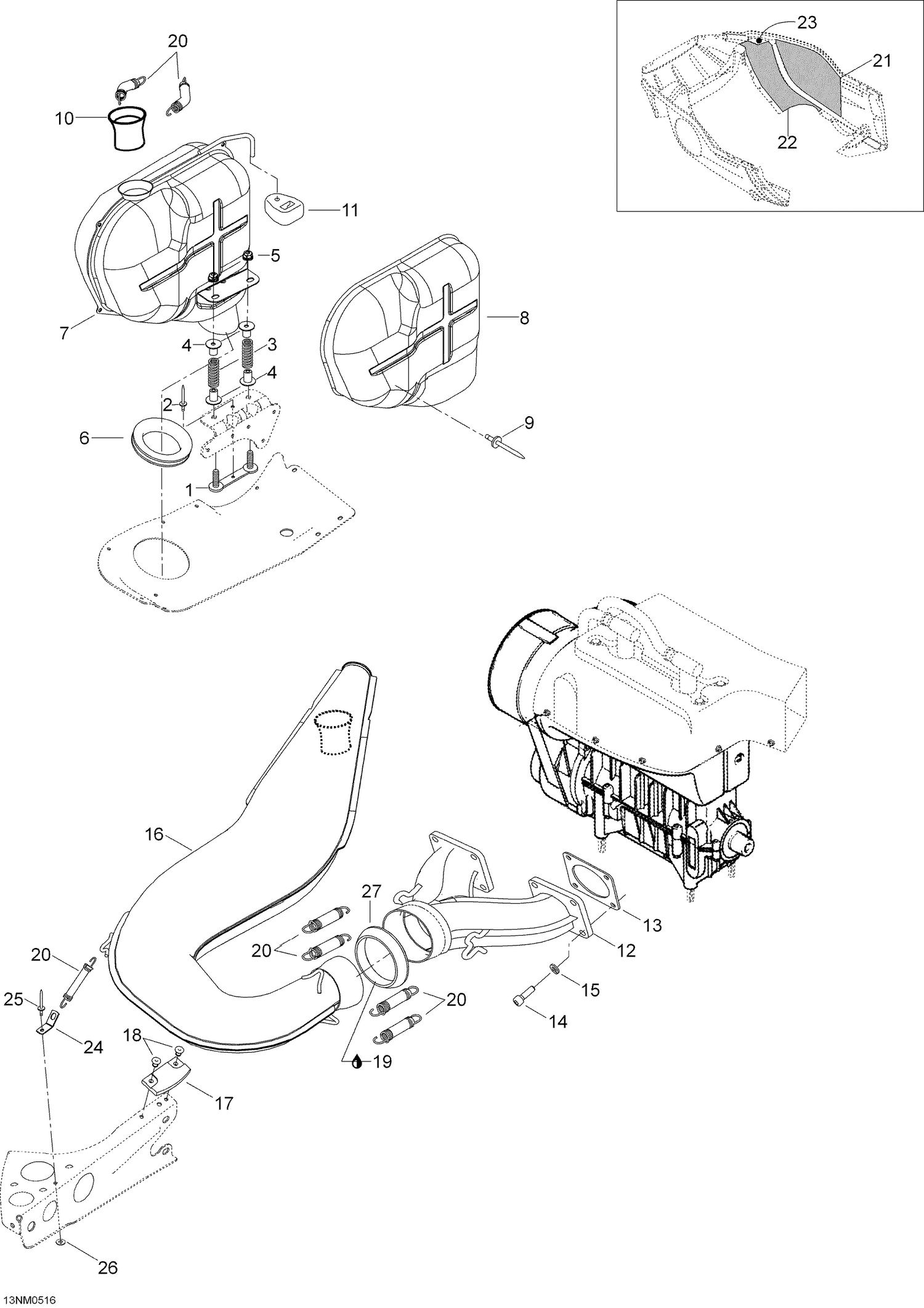 01- Exhaust System, 400, 400E