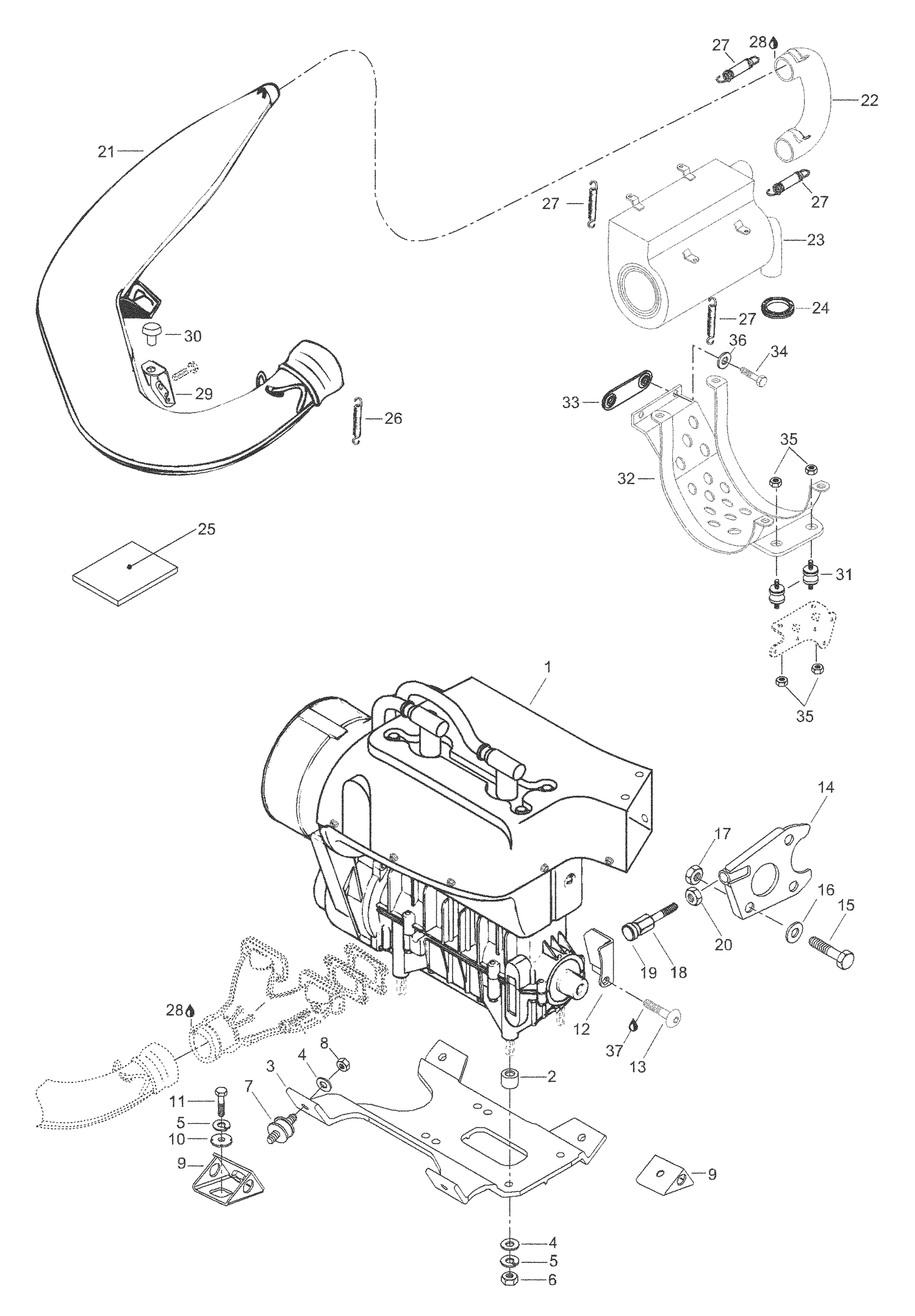 01- Engine Mount Plate/Muffler