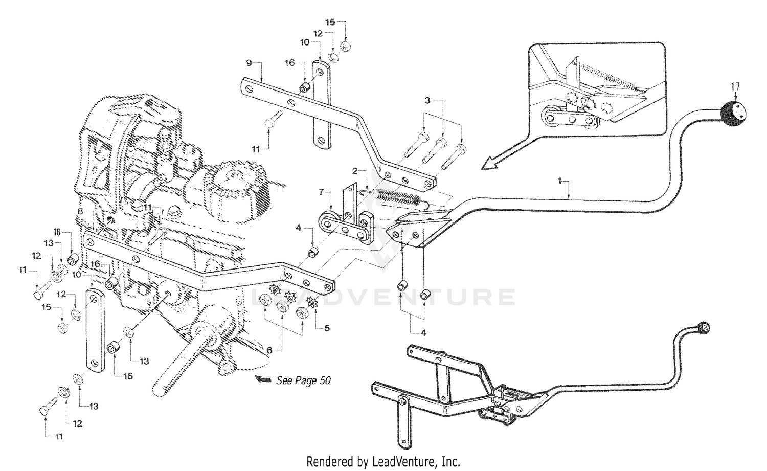 Wheels/Tines/PTO Drive Lever & Yoke Assembly
