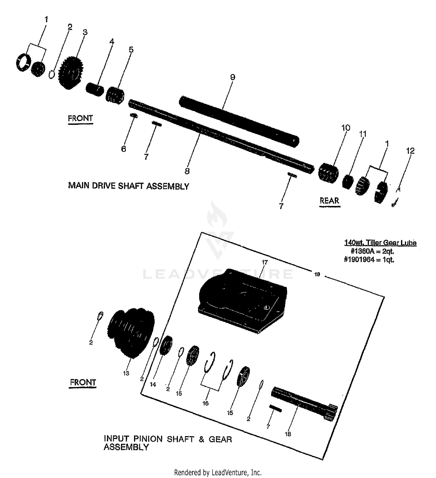 MAIN DRIVE SHAFT & GEAR ASSEMBLIES