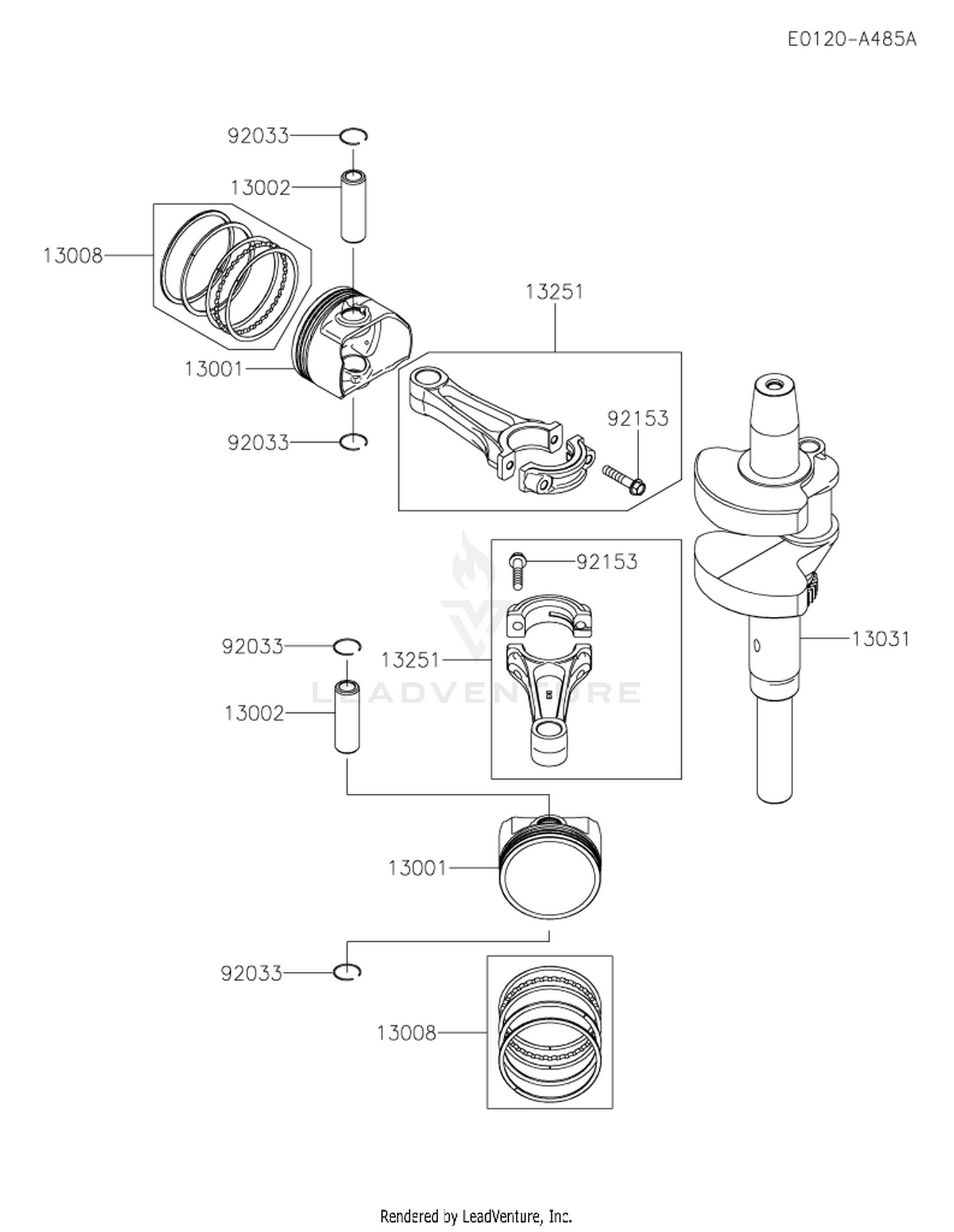 FX801V-ES15 PISTON & CRANKSHAFT