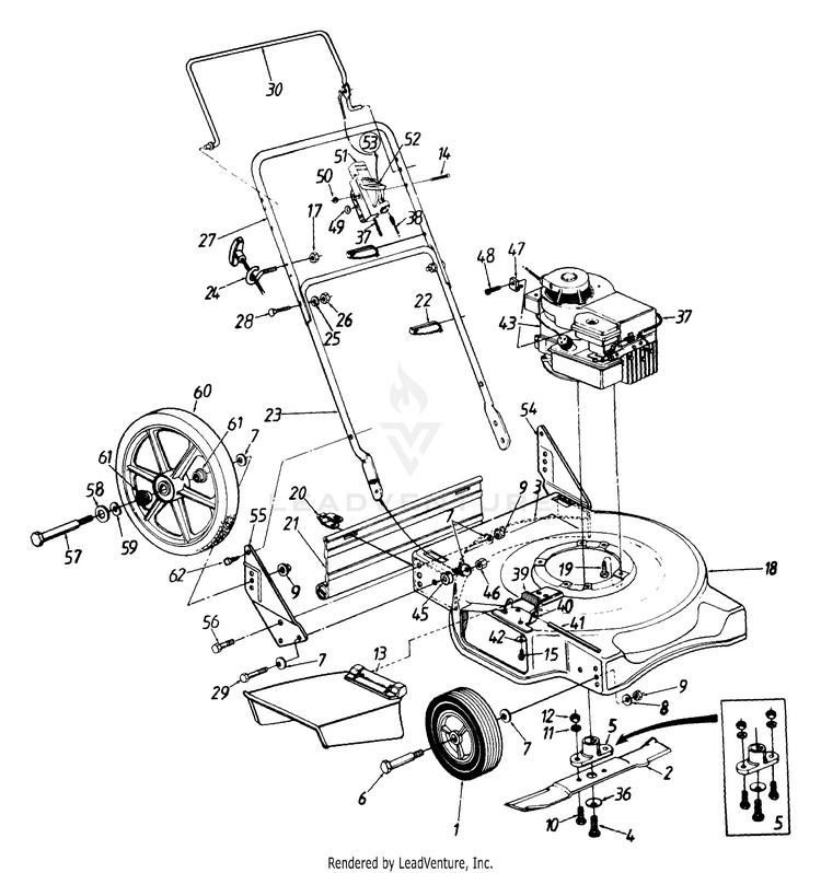 Wizard by MTD 113-570A098 (MTD4230A39) (1993) Walk-Behind Mower ...