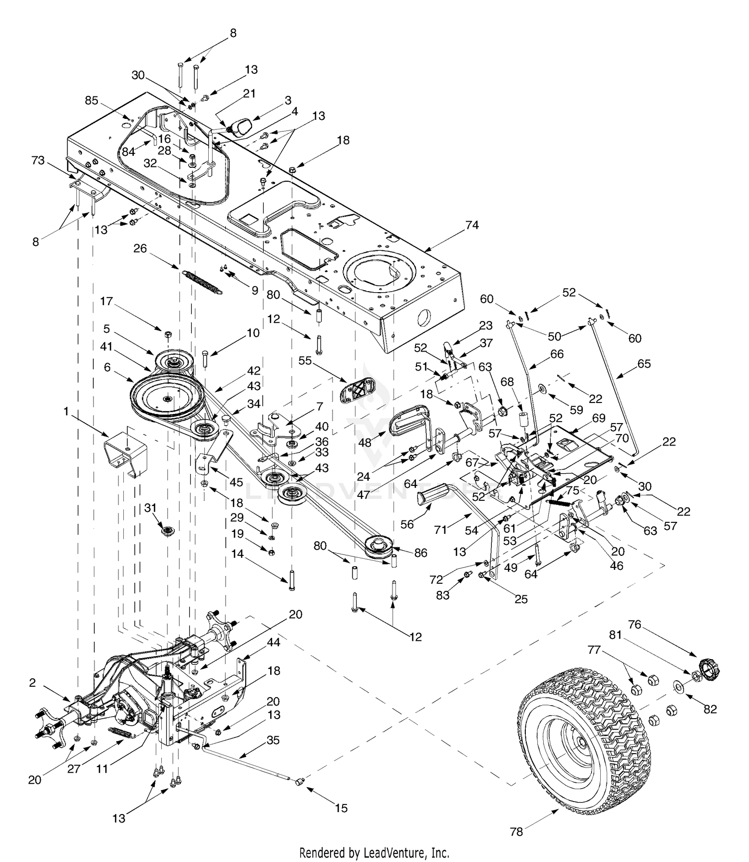 Drive Wheels & Rear Frame