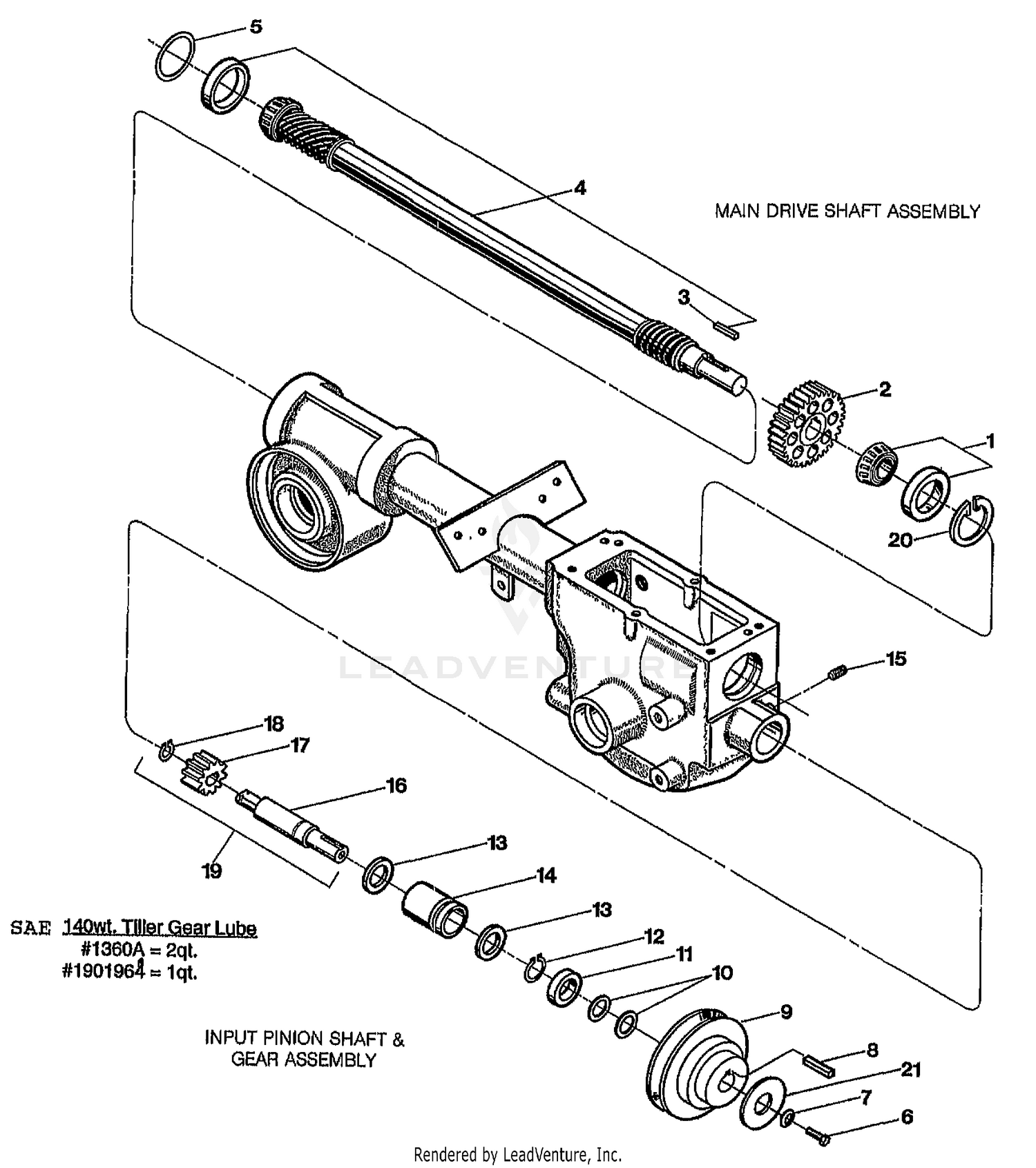MAIN DRIVE SHAFT & GEAR ASSEMBLIES