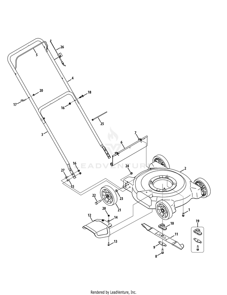 Bolens 11A020W765 (2015) Push WalkBehind Mower Partswarehouse
