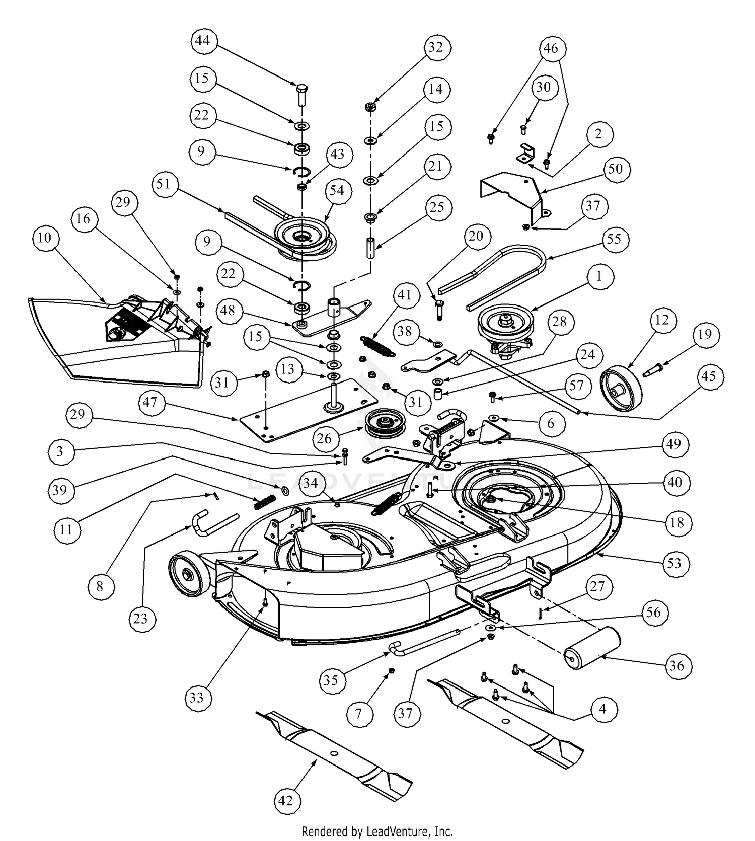 Craftsman lawn discount mower deck assembly