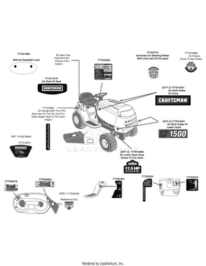 Craftsman by MTD 13AN771S099 247.289010 2010 LT1500