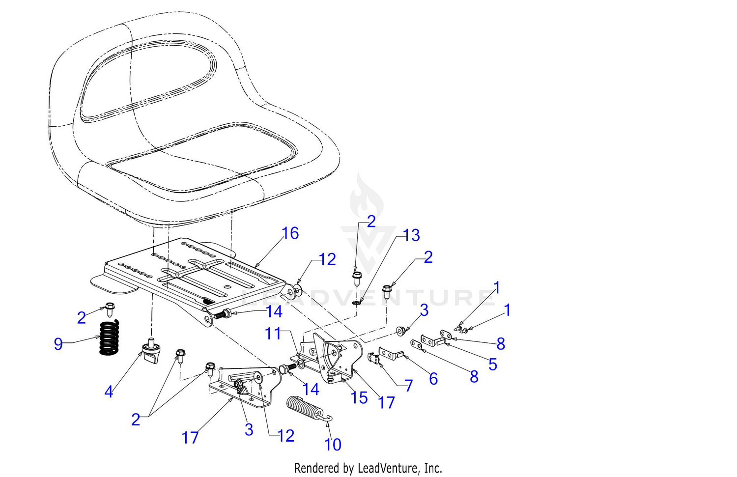 Troy Bilt 13AN77BS023 Pony 42 2019 Seat Adjustment