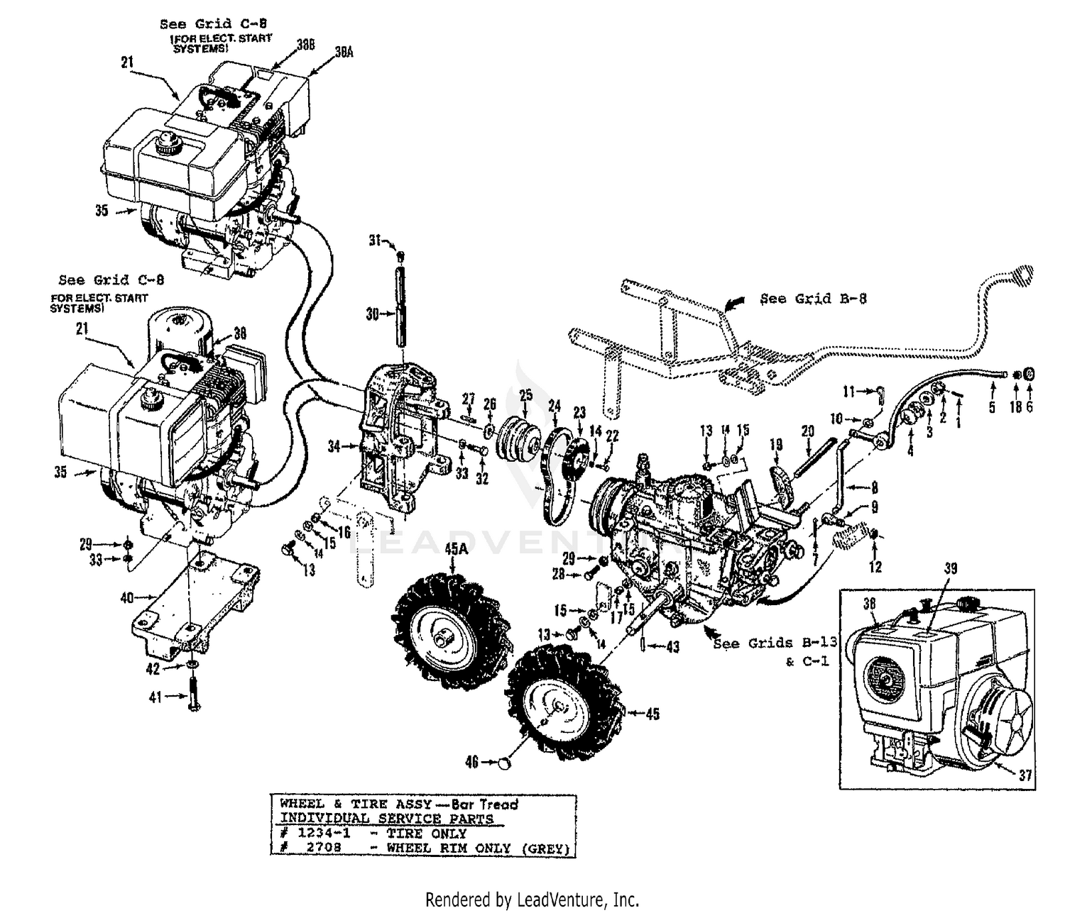 WHEEL SPEED LEVER, BELT DRIVE, ENGINE & WHEELS