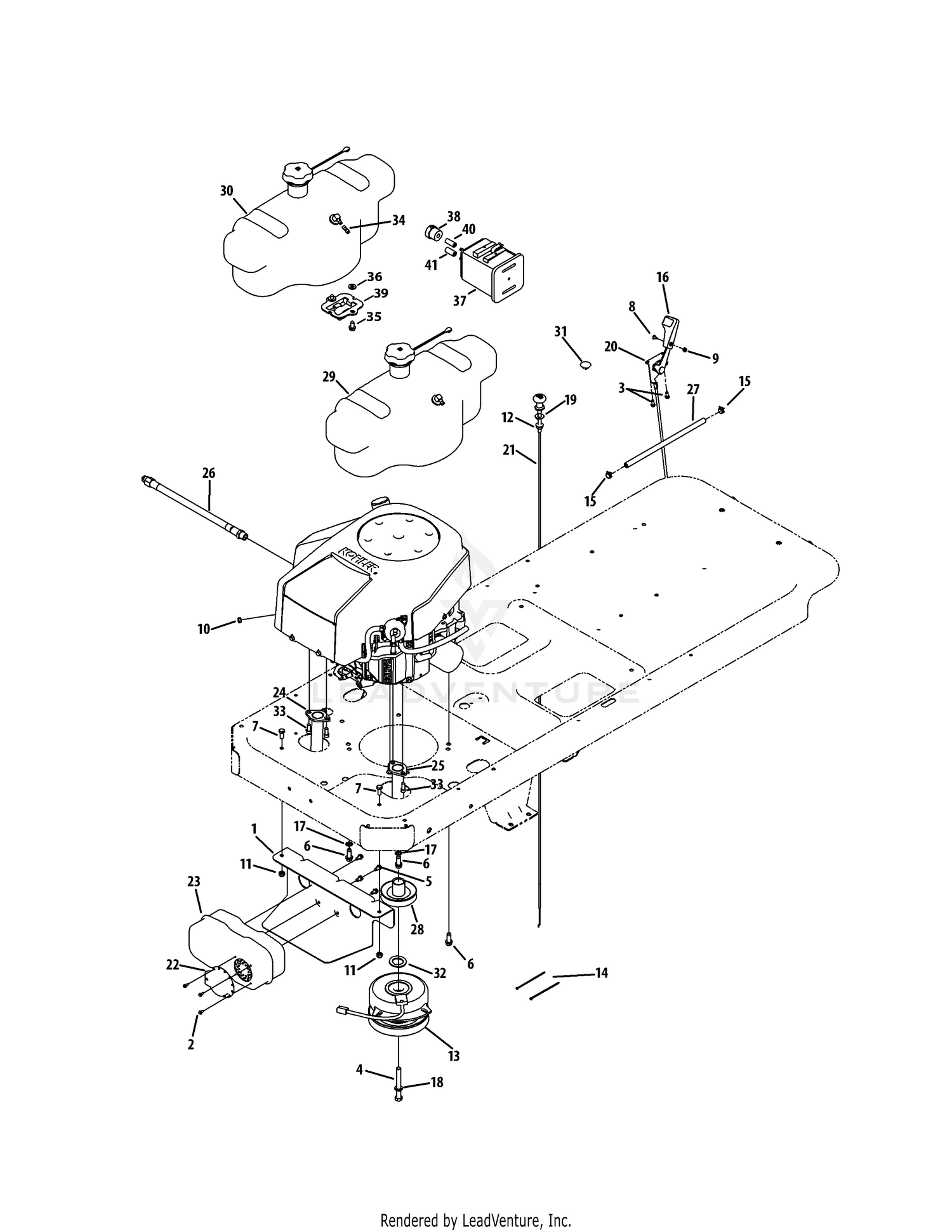 Engine Connection, 50" w Kohler Engine
