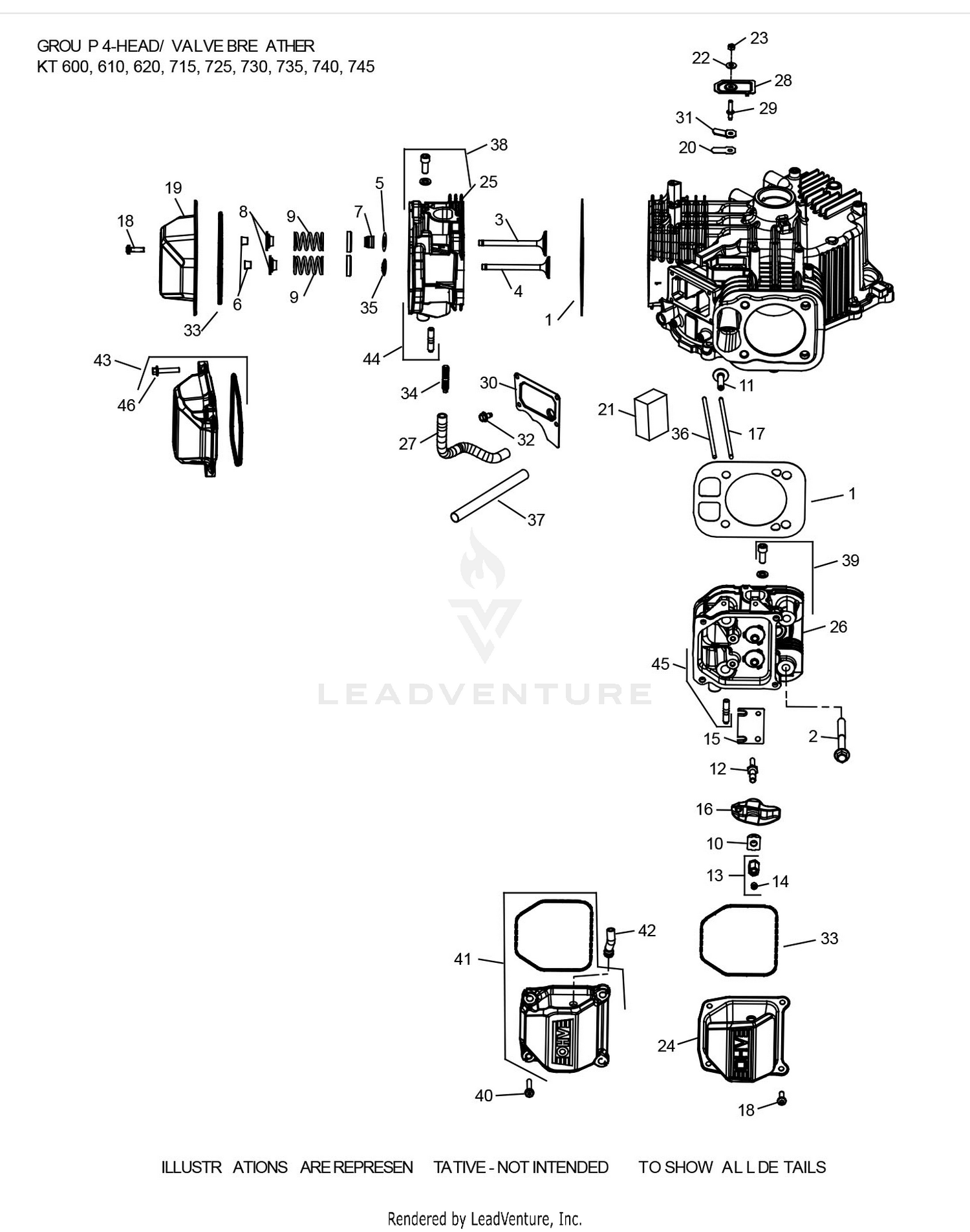 KT735-3104 CylinderHead & Breather