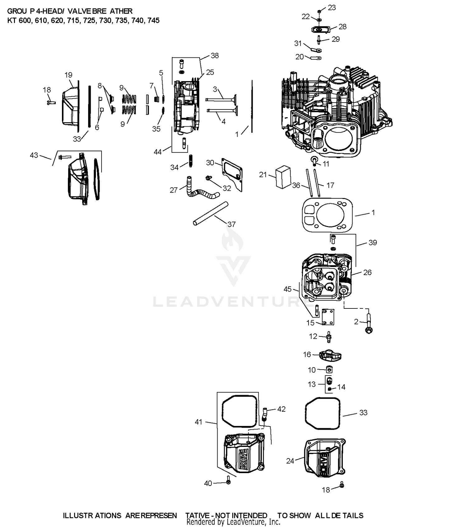 KT740-3095 CylinderHead & Breather