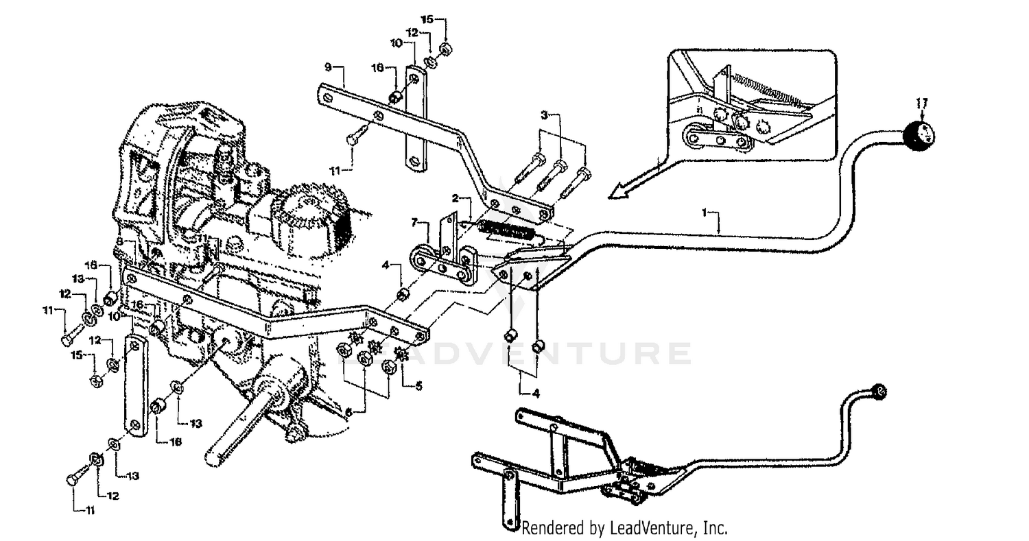WHEELS/TINES/PTO DRIVE LEVER ASSEMBLY