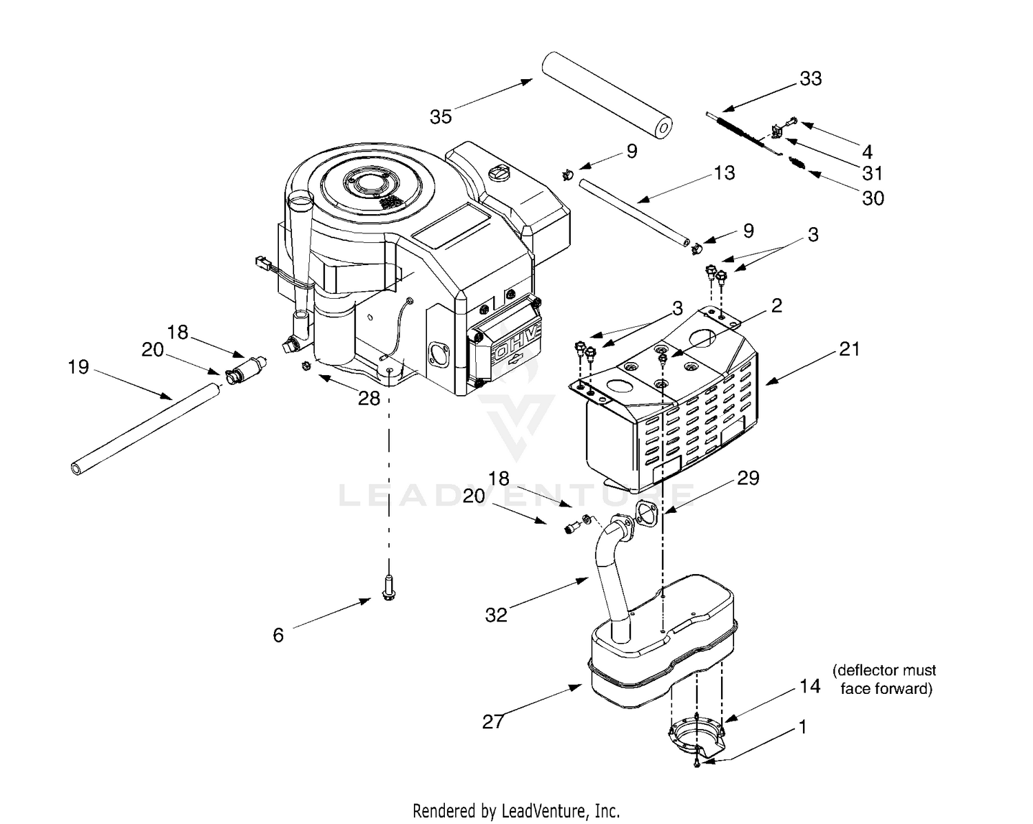 Muffler & Engine Accessories B&S OHV V-Single