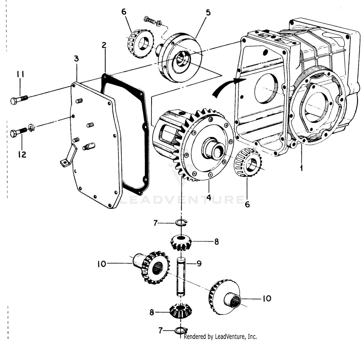 Transm-Diff-W/rear PTO & 3 Pnt Hitch-SN 720000 Up