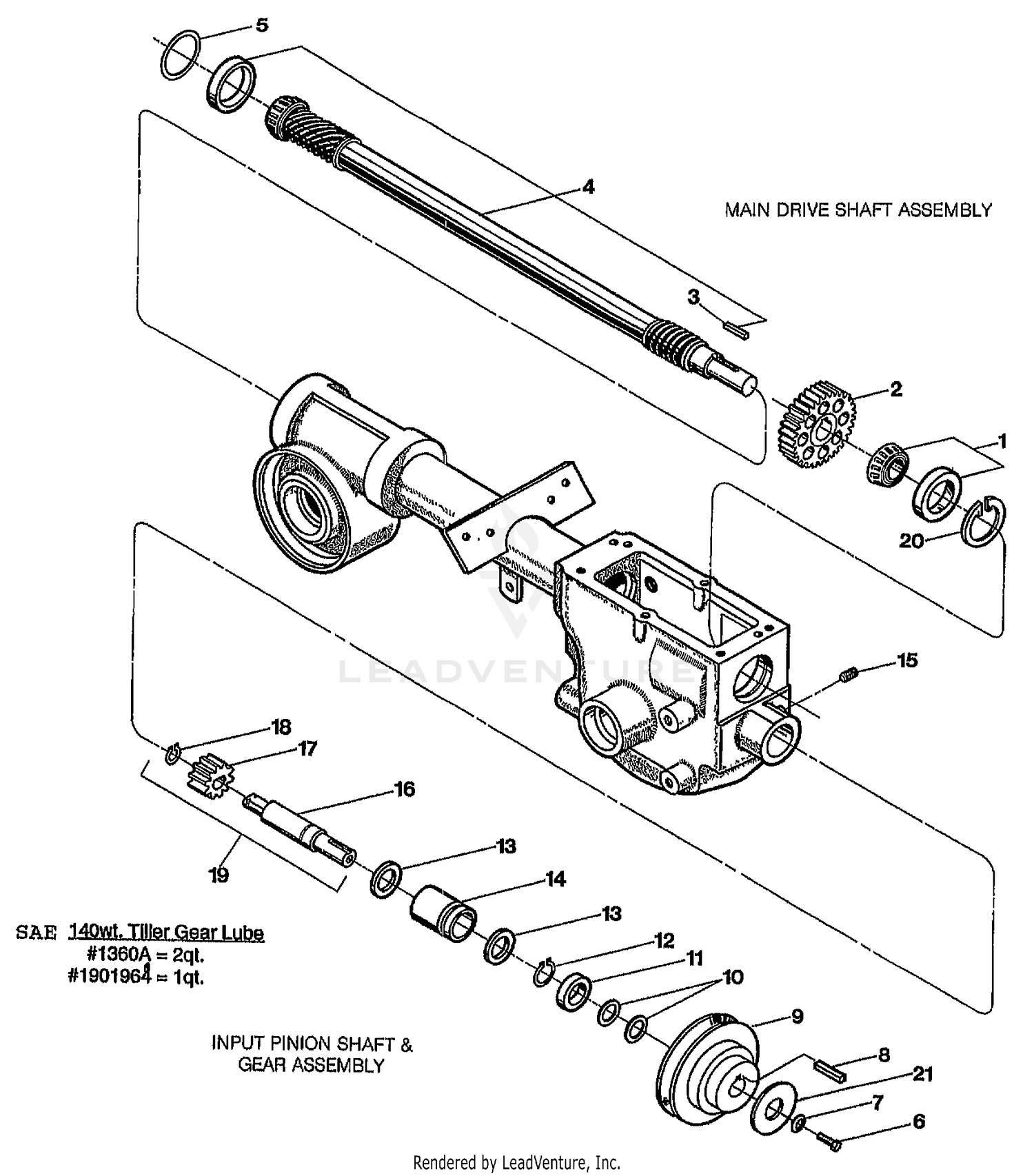 MAIN DRIVE SHAFT & GEAR ASSEMBLIES