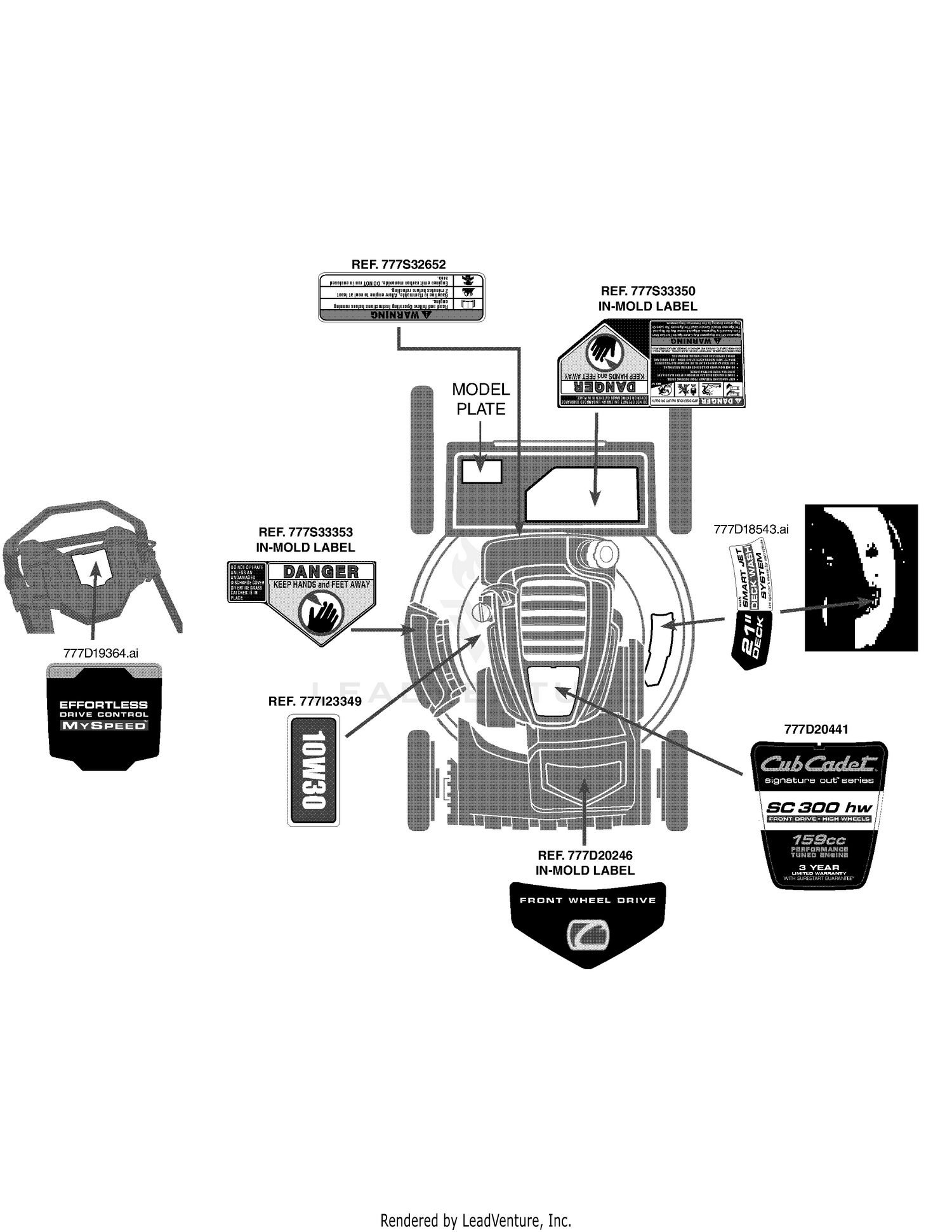 Cub cadet sc discount 300 hw parts diagram