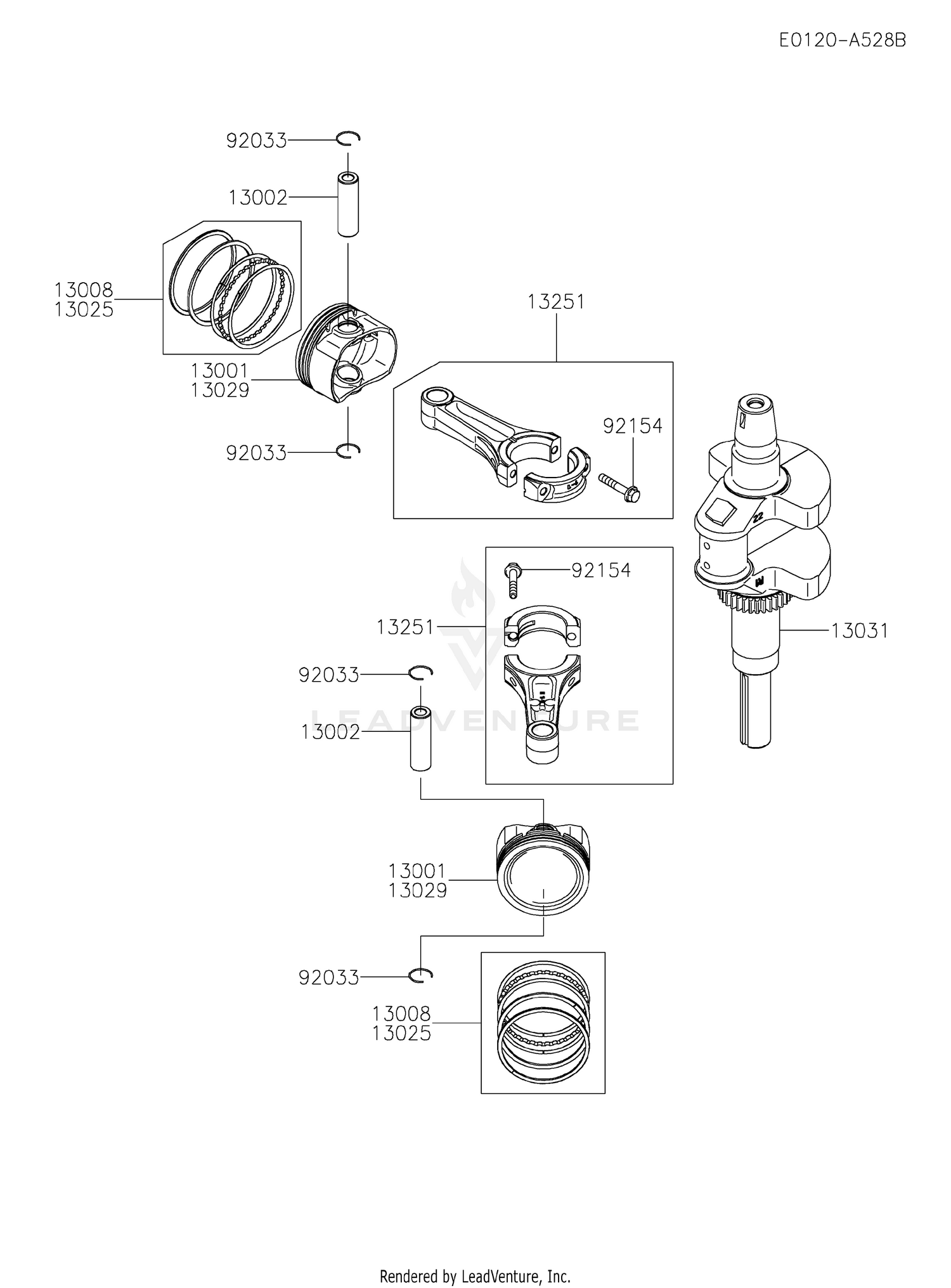 FX691V-BS32 PISTON & CRANKSHAFT