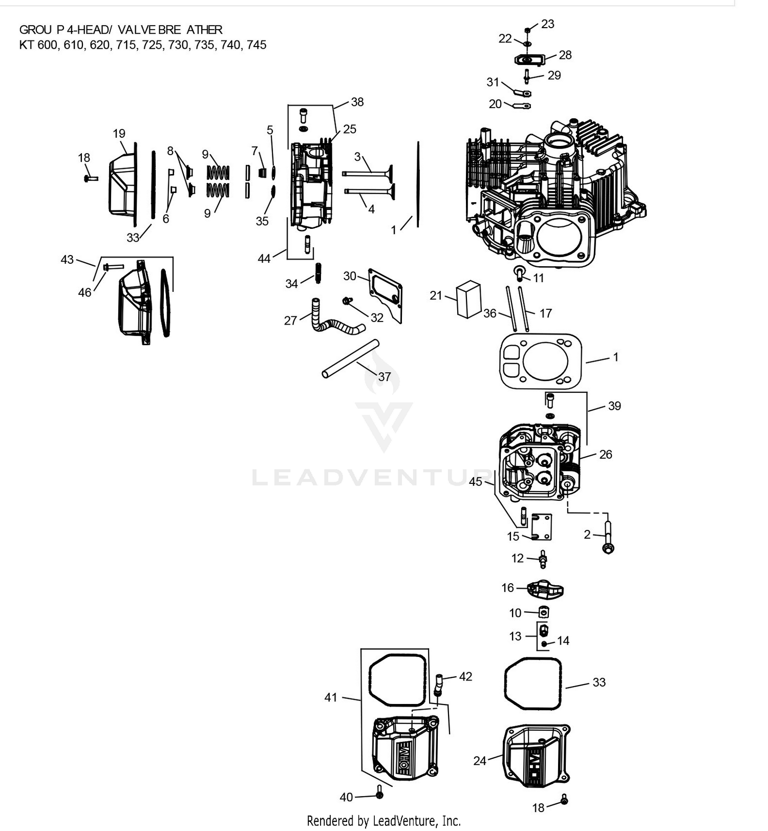 KT725-3109 CylinderHead & Breather