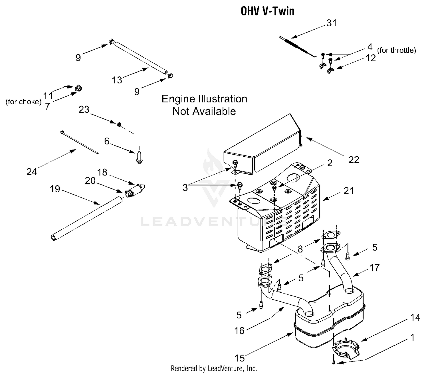 Cub Cadet LT1018 Tractor 13AB11CG710 13AB11CG712 13AL11CG710 13AL11CG712 13AX11CG710 LT1018 13AX11CG712 LT1018 Engine Accessories 22 HP