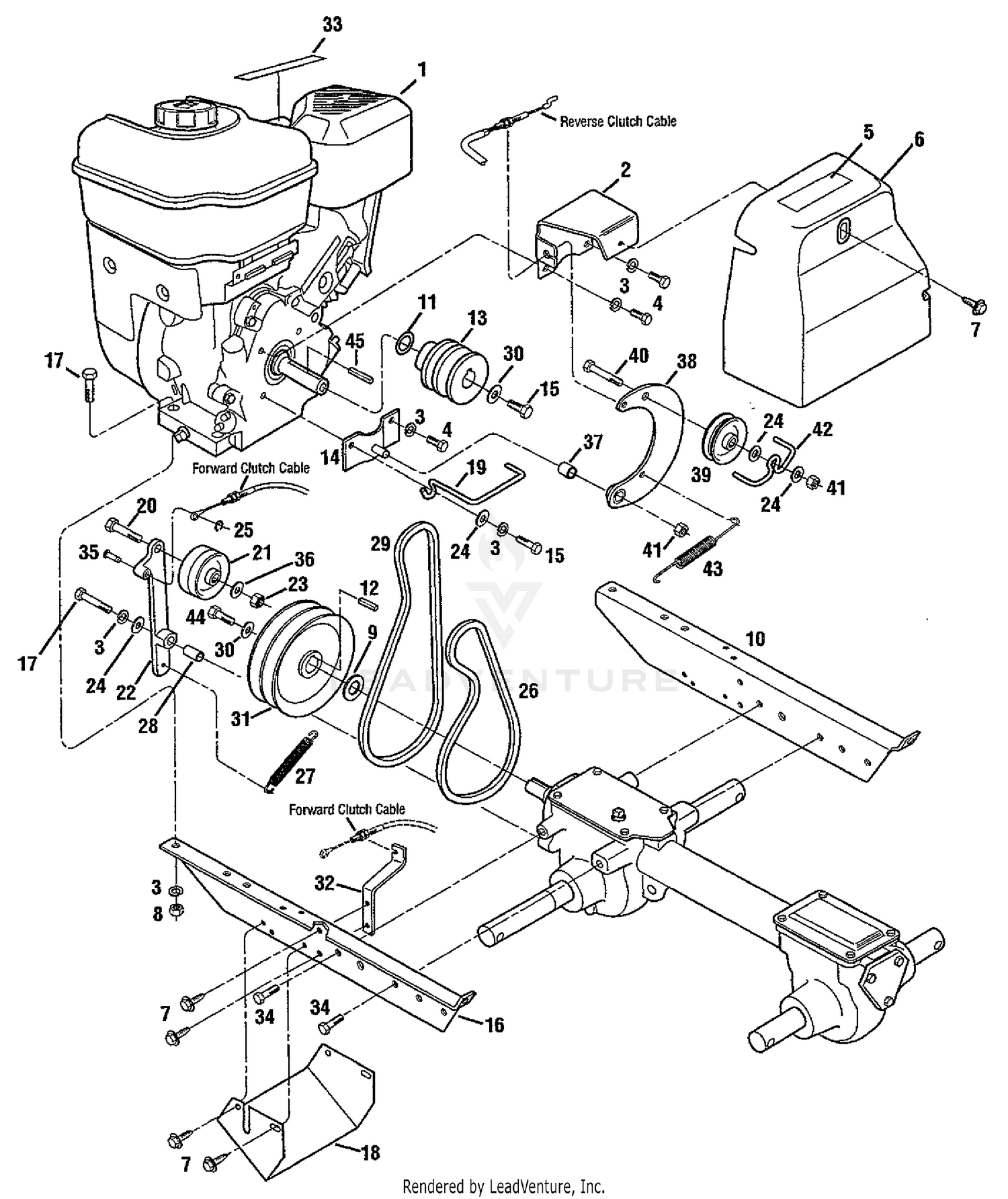 Troy Bilt 12214 Bronco 5.5HP Tiller Engine Engine Brackets And Belt Drive Systems