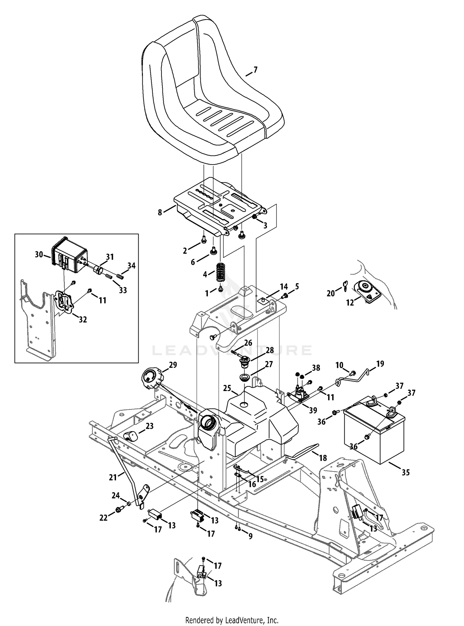 Seat, Fuel Tank & Electrical