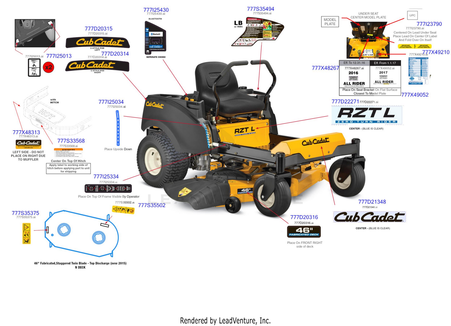 Cub cadet rzt l best sale 46 price