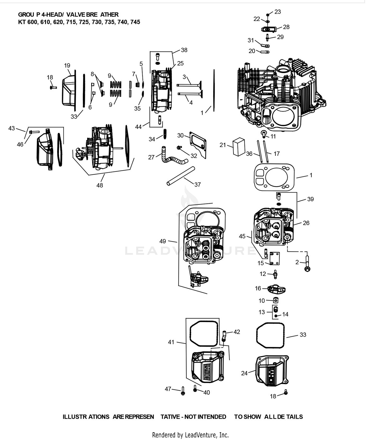 KT735-3107 CylinderHead & Breather