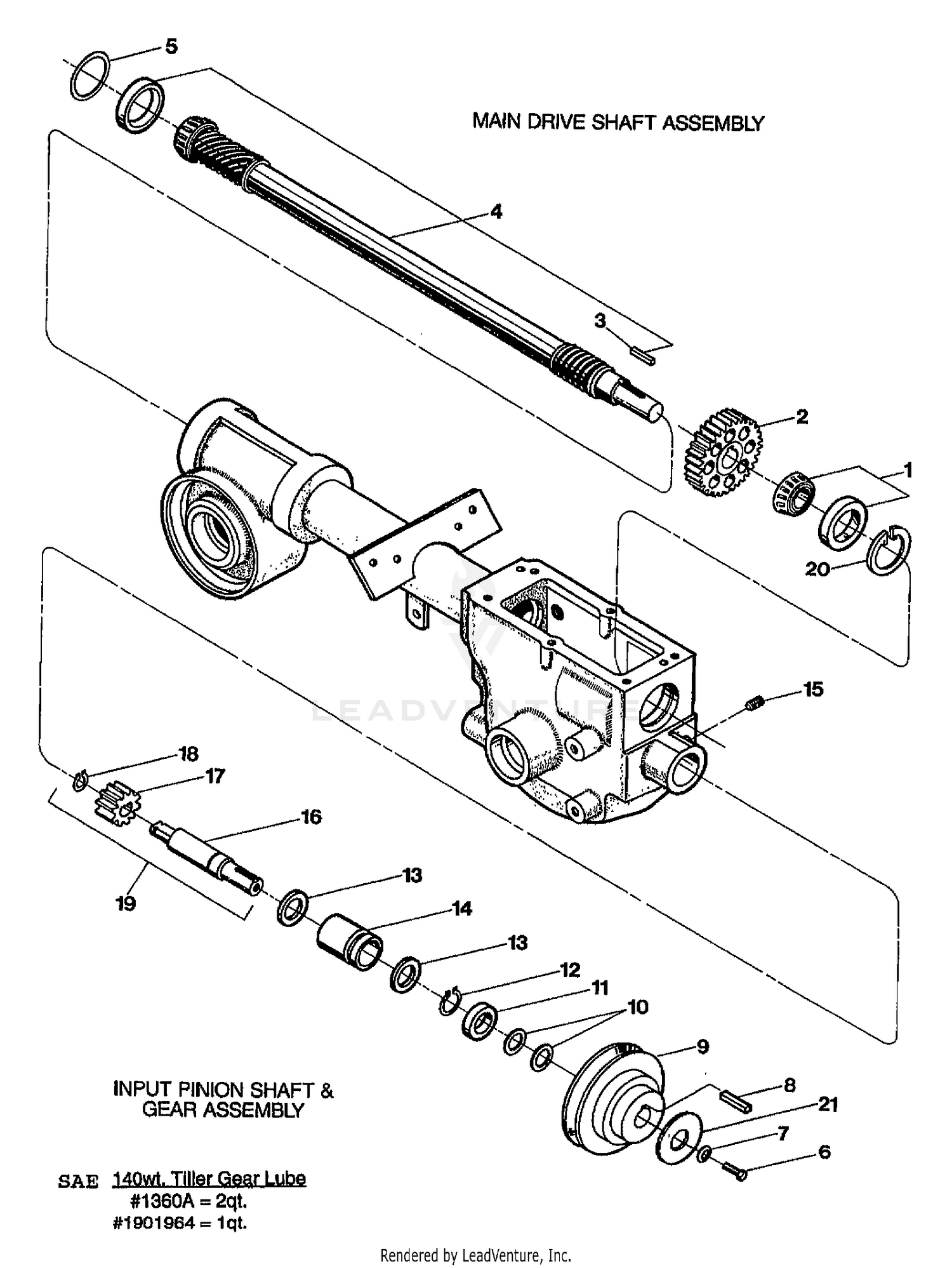 MAIN DRIVE SHAFT & GEAR ASSEMBLY