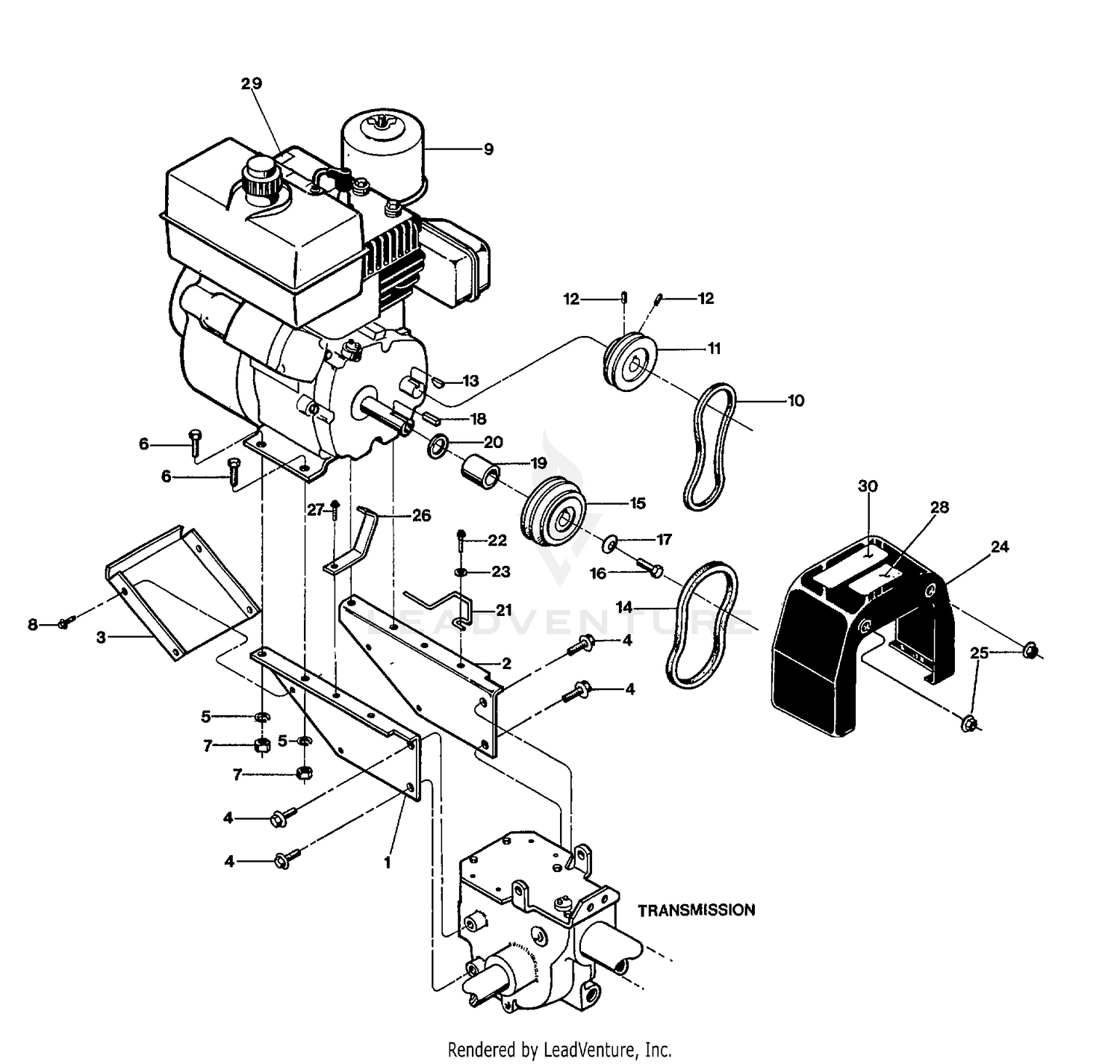 ENGINE PULLEY & BELTS