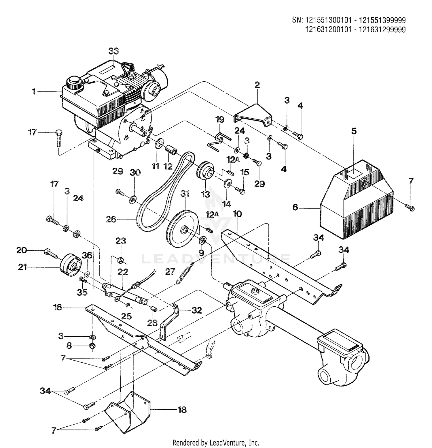 Engine, Engine Brackets, And Forward Drive Mechanism