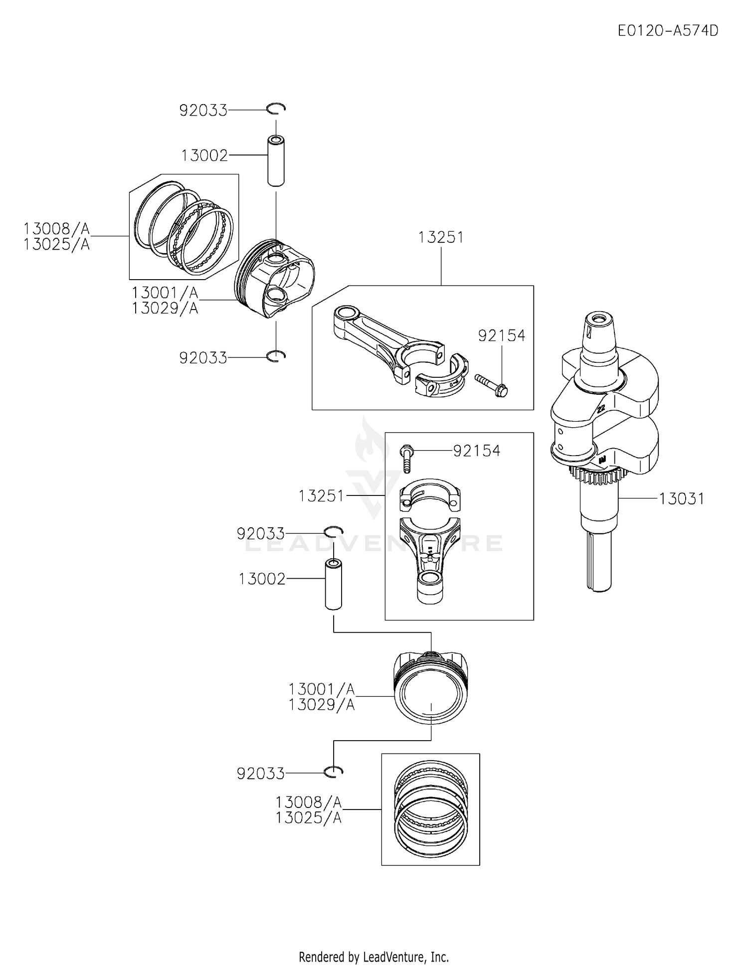 FR651V-HS05 PISTON & CRANKSHAFT