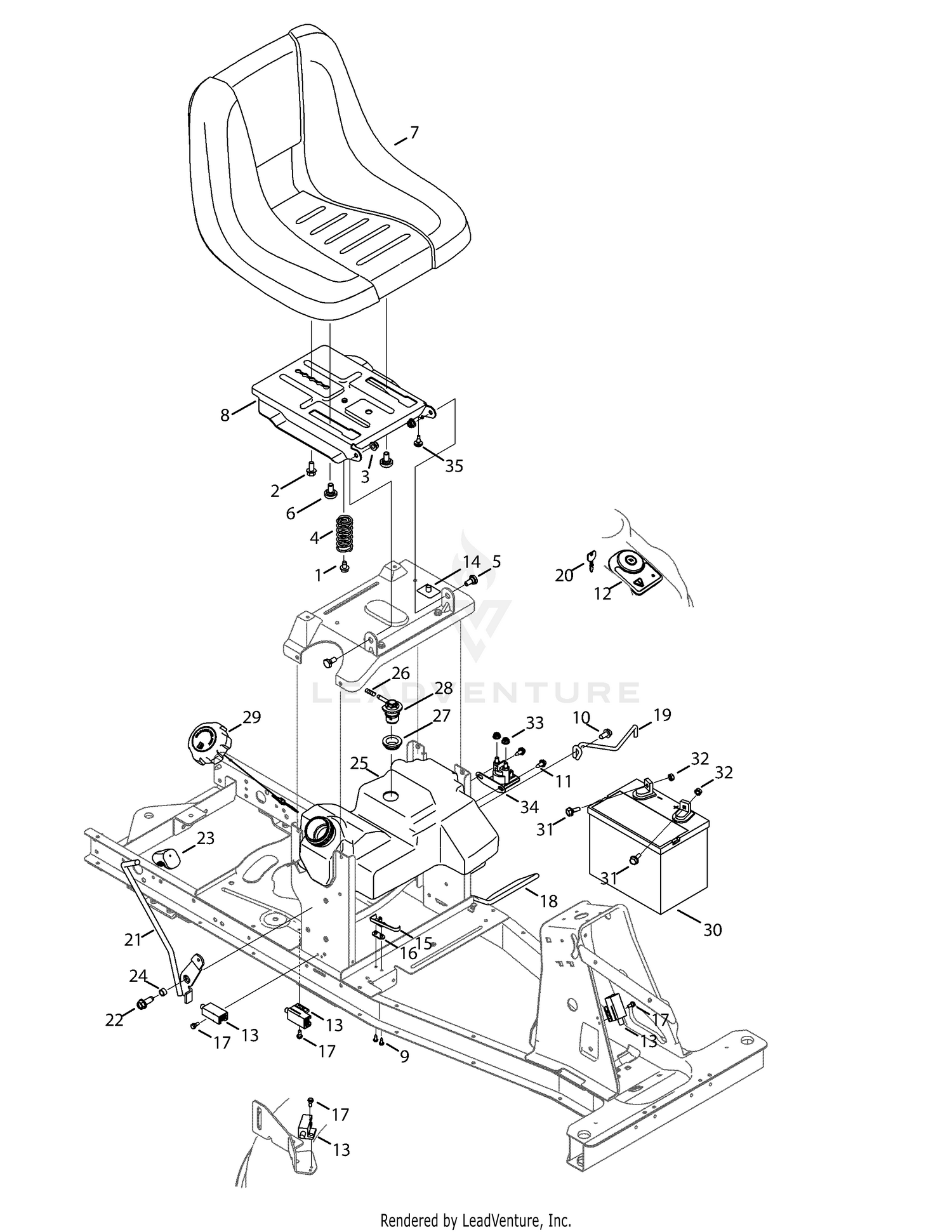 Seat, Fuel Tank & Electrical