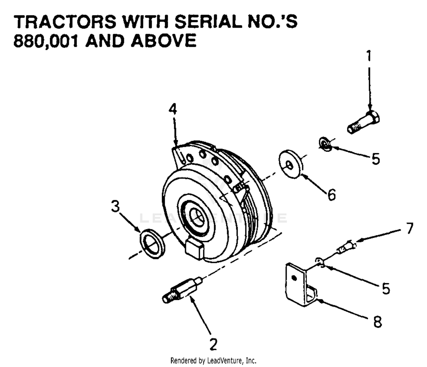 PTO Clutch S/N 880,001 And Above