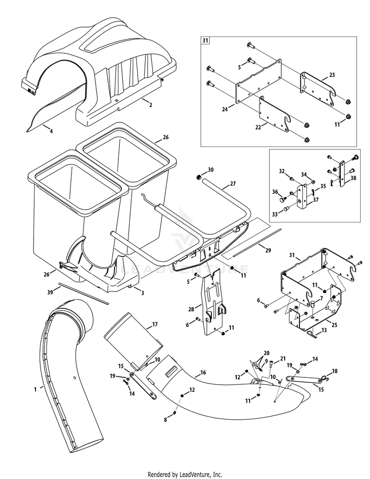 Craftsman mower 2025 bagger parts