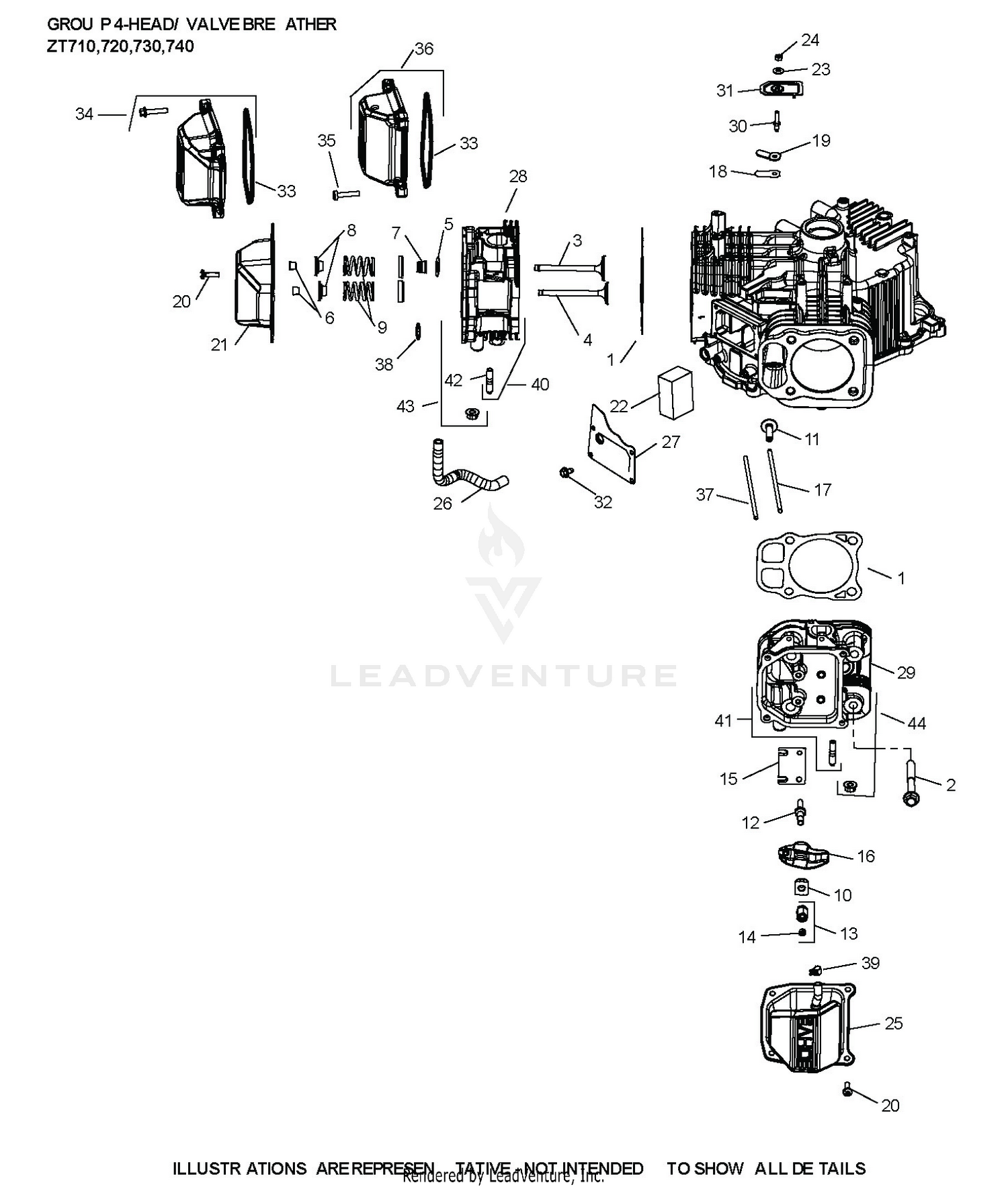 ZT740-3055 CylinderHead & Breather