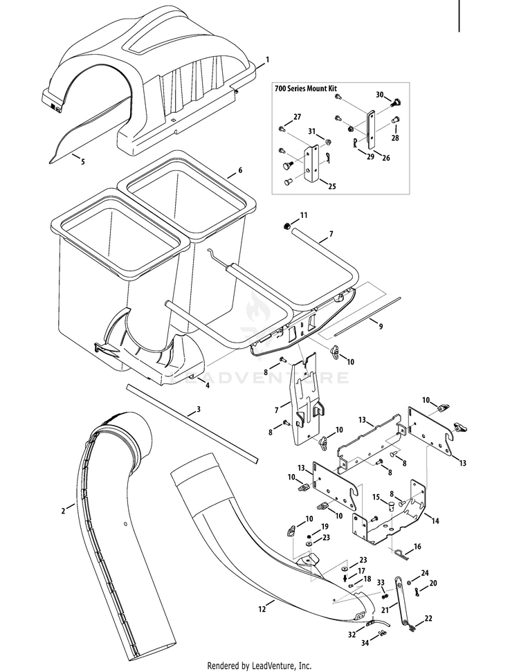 Craftsman riding mower online bagger parts