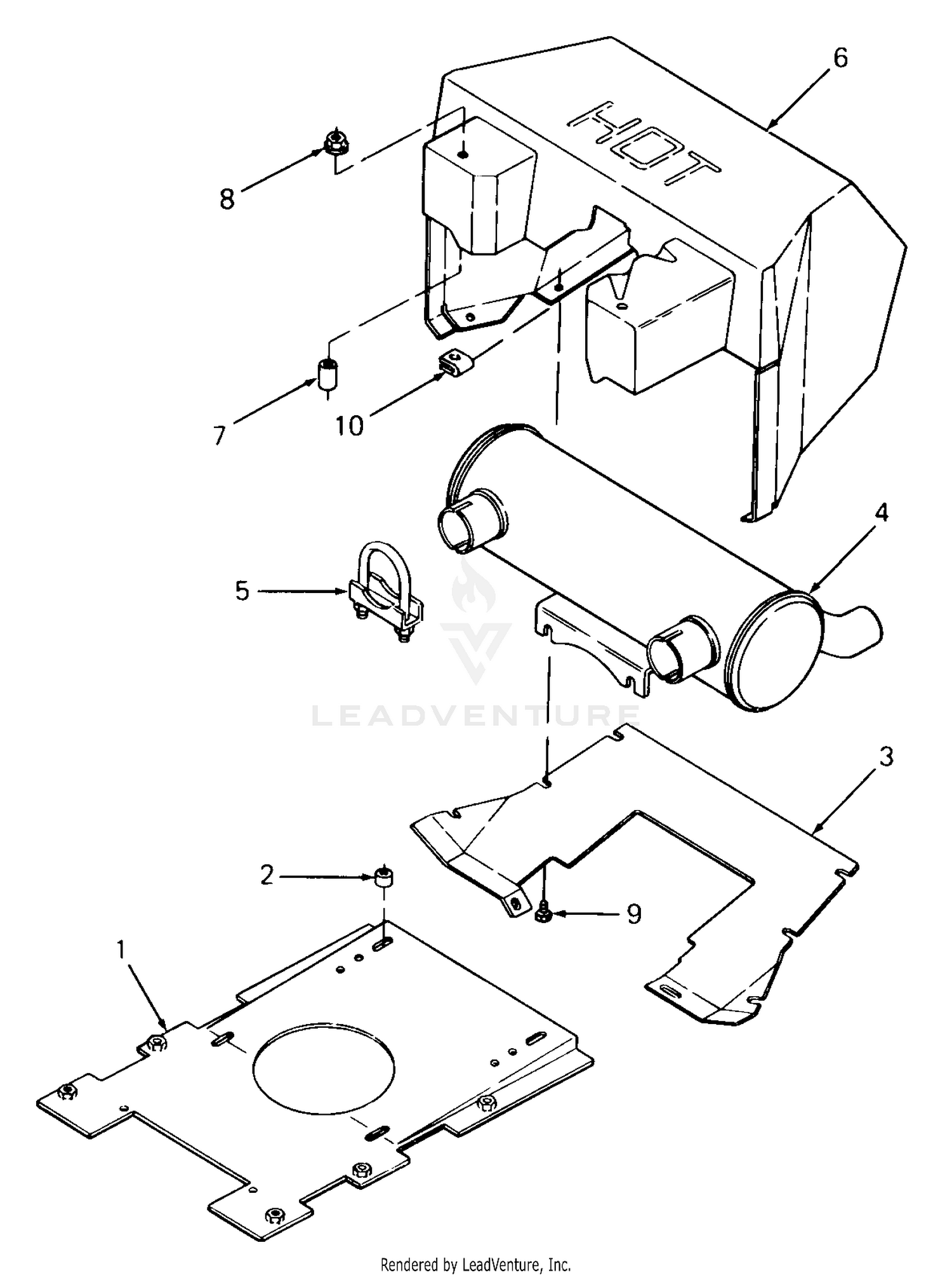 Engine Mounting, Muffler And Air Duct